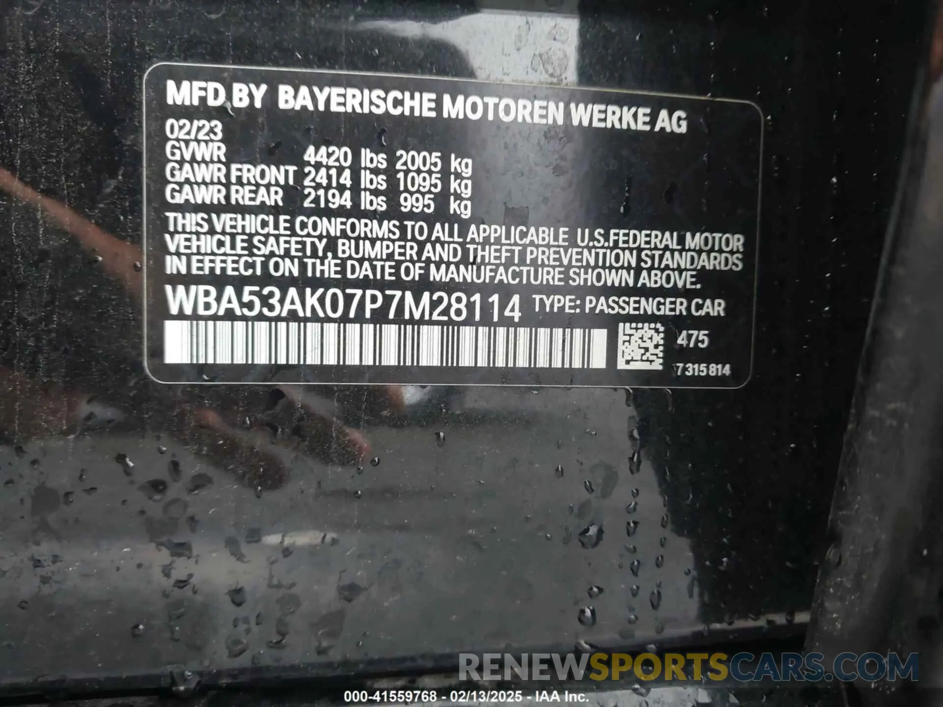 9 fotografías del automóvil dañado WBA53AK07P7M28114 BMW 228 GRAN COUPE 2023