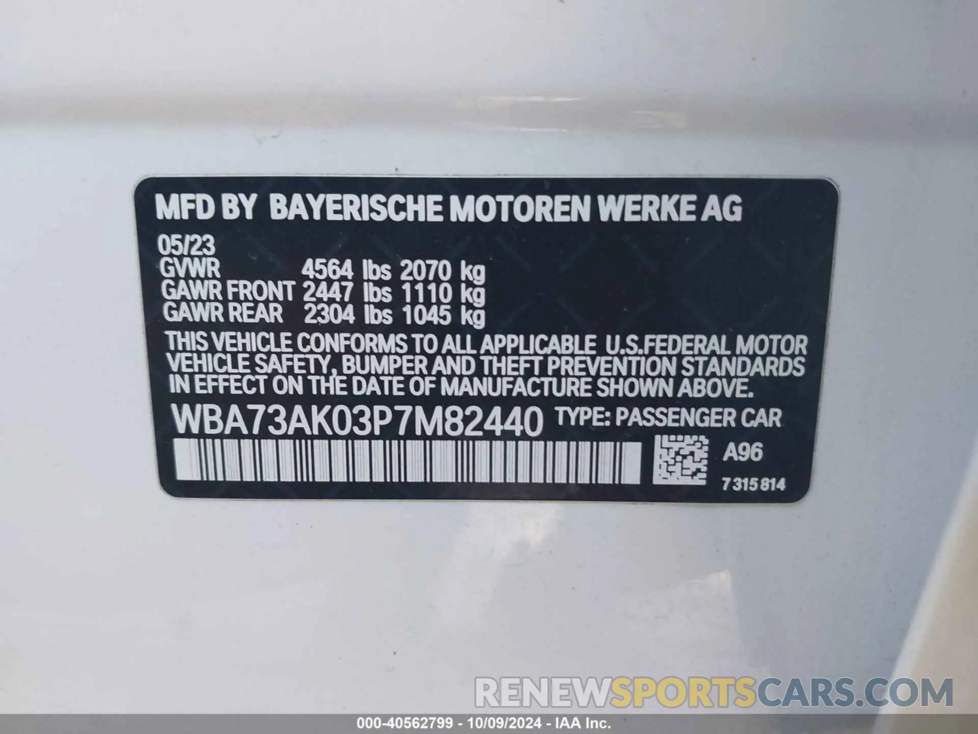 9 fotografías del automóvil dañado WBA73AK03P7M82440 BMW 228 GRAN COUPE 2023
