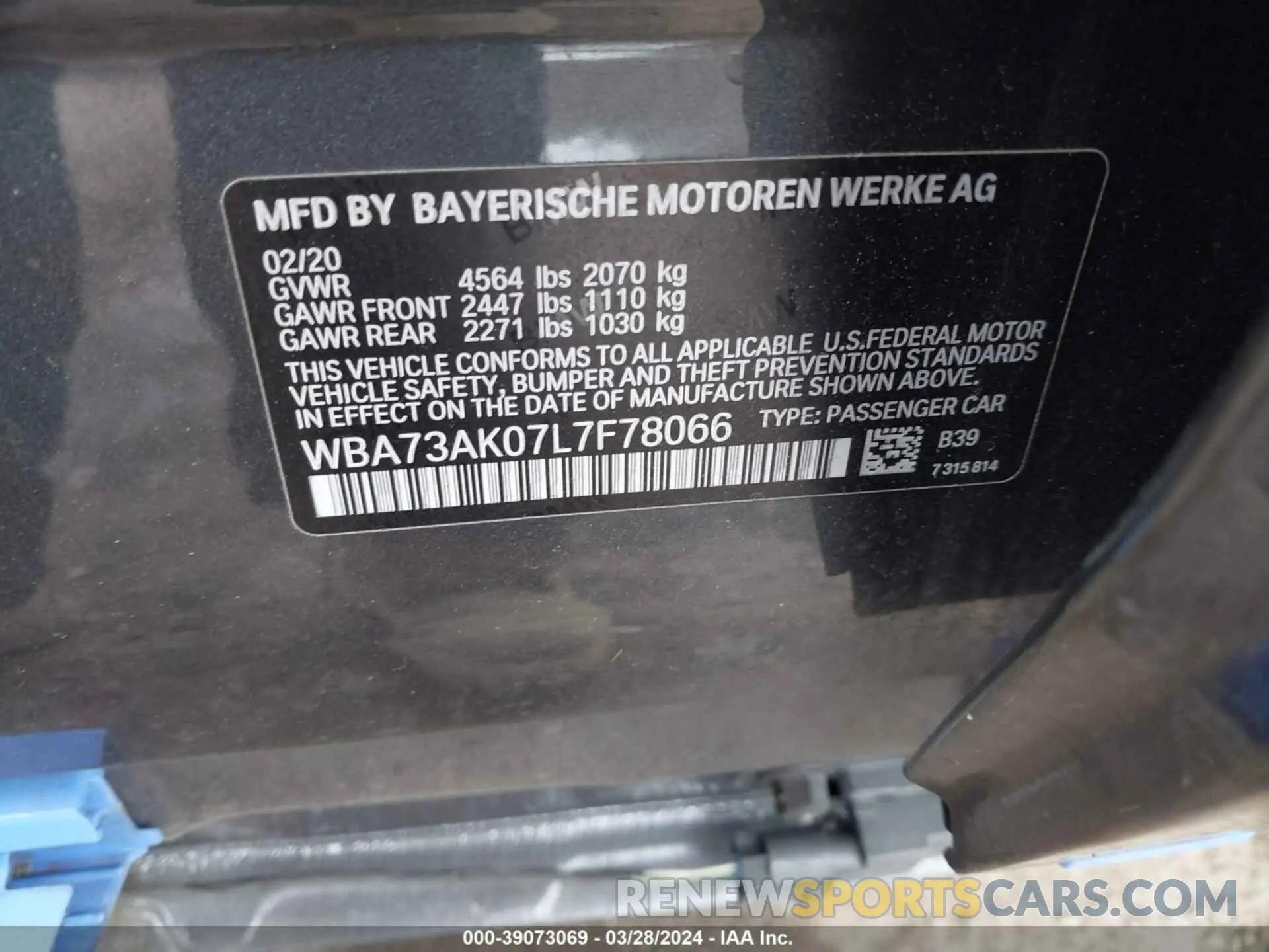 9 fotografías del automóvil dañado WBA73AK07L7F78066 BMW 228I GRAN COUPE 2020