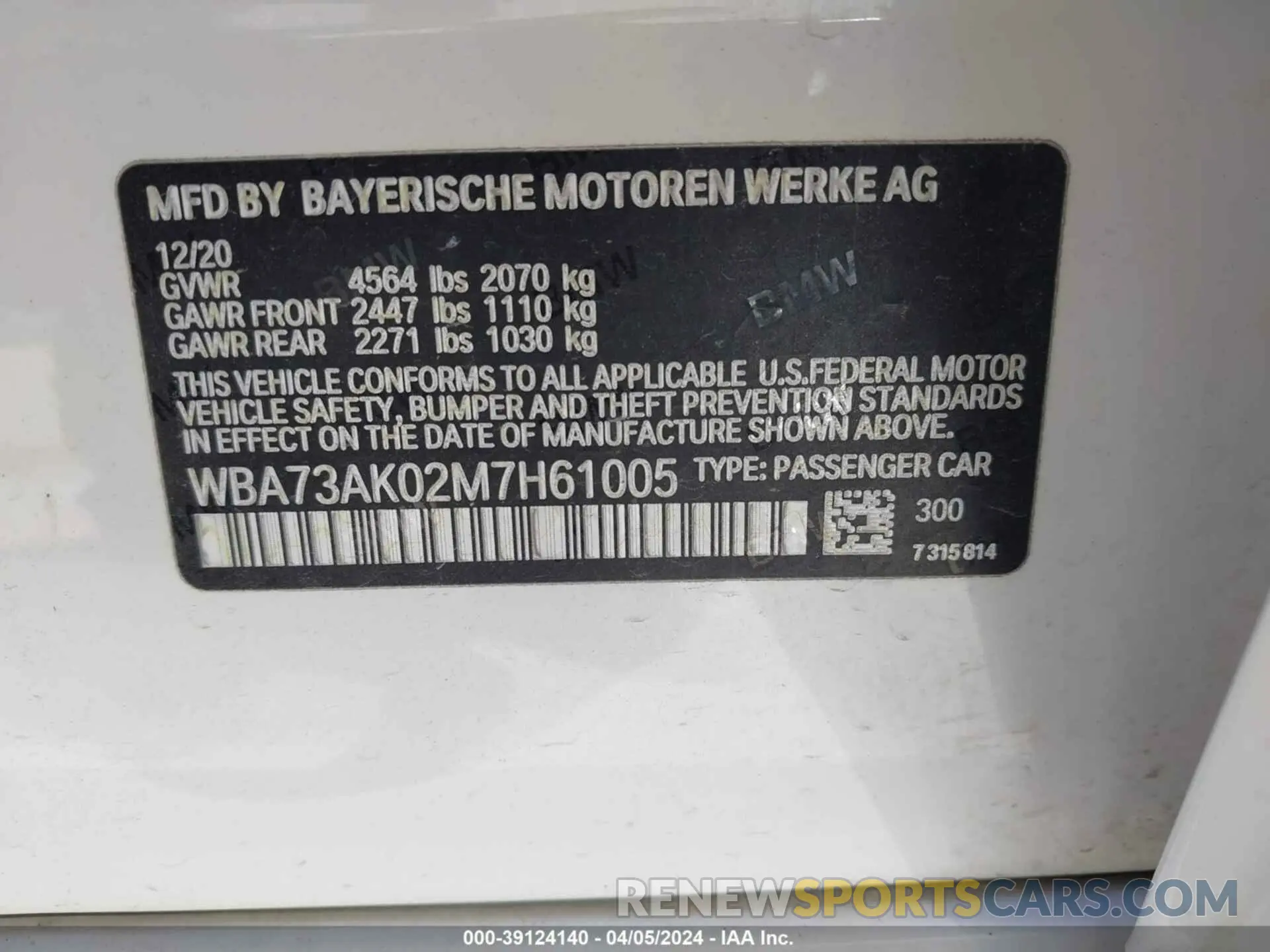 9 fotografías del automóvil dañado WBA73AK02M7H61005 BMW 228I GRAN COUPE 2021