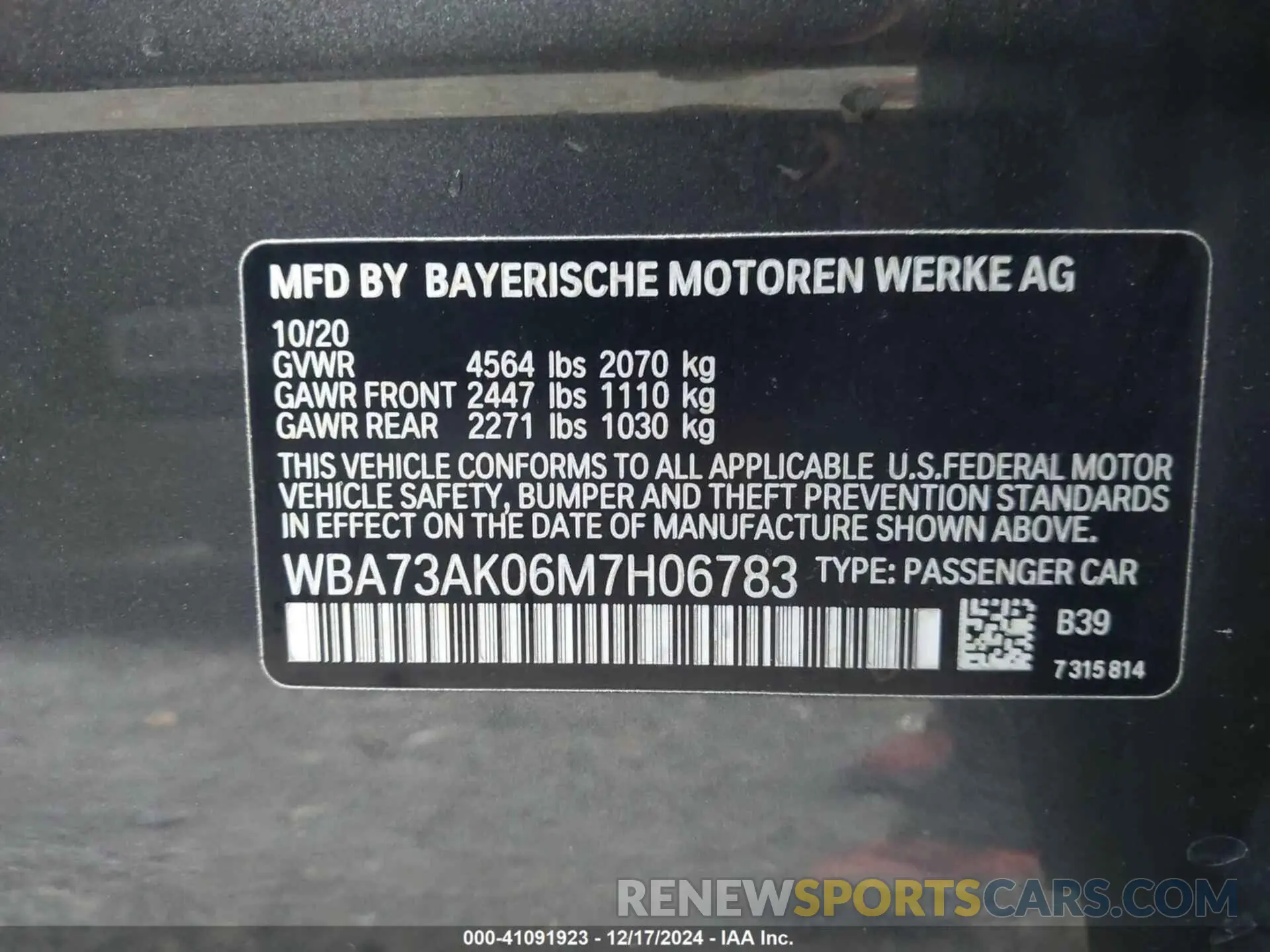 9 fotografías del automóvil dañado WBA73AK06M7H06783 BMW 228I GRAN COUPE 2021