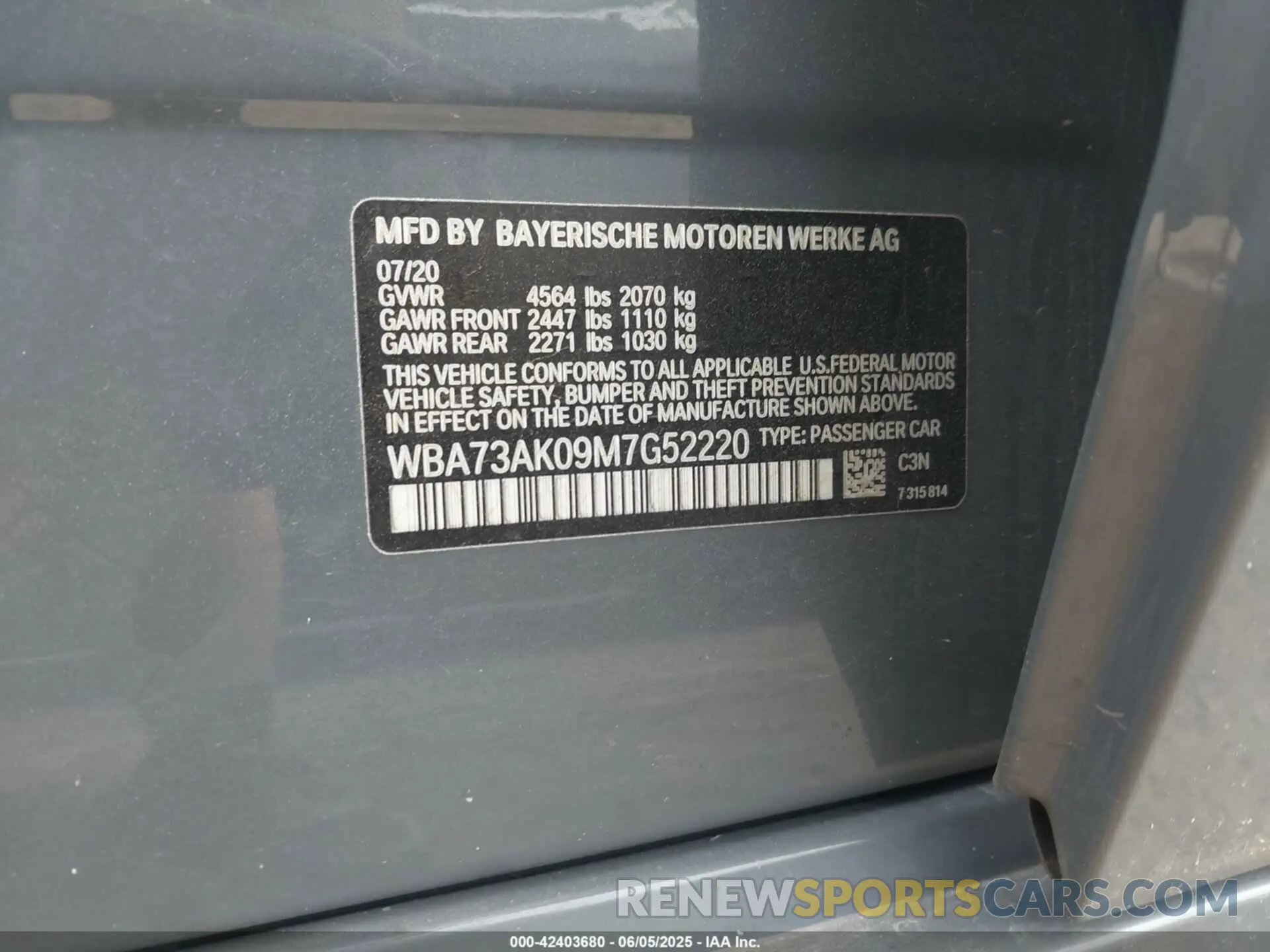 9 fotografías del automóvil dañado WBA73AK09M7G52220 BMW 228I GRAN COUPE 2021