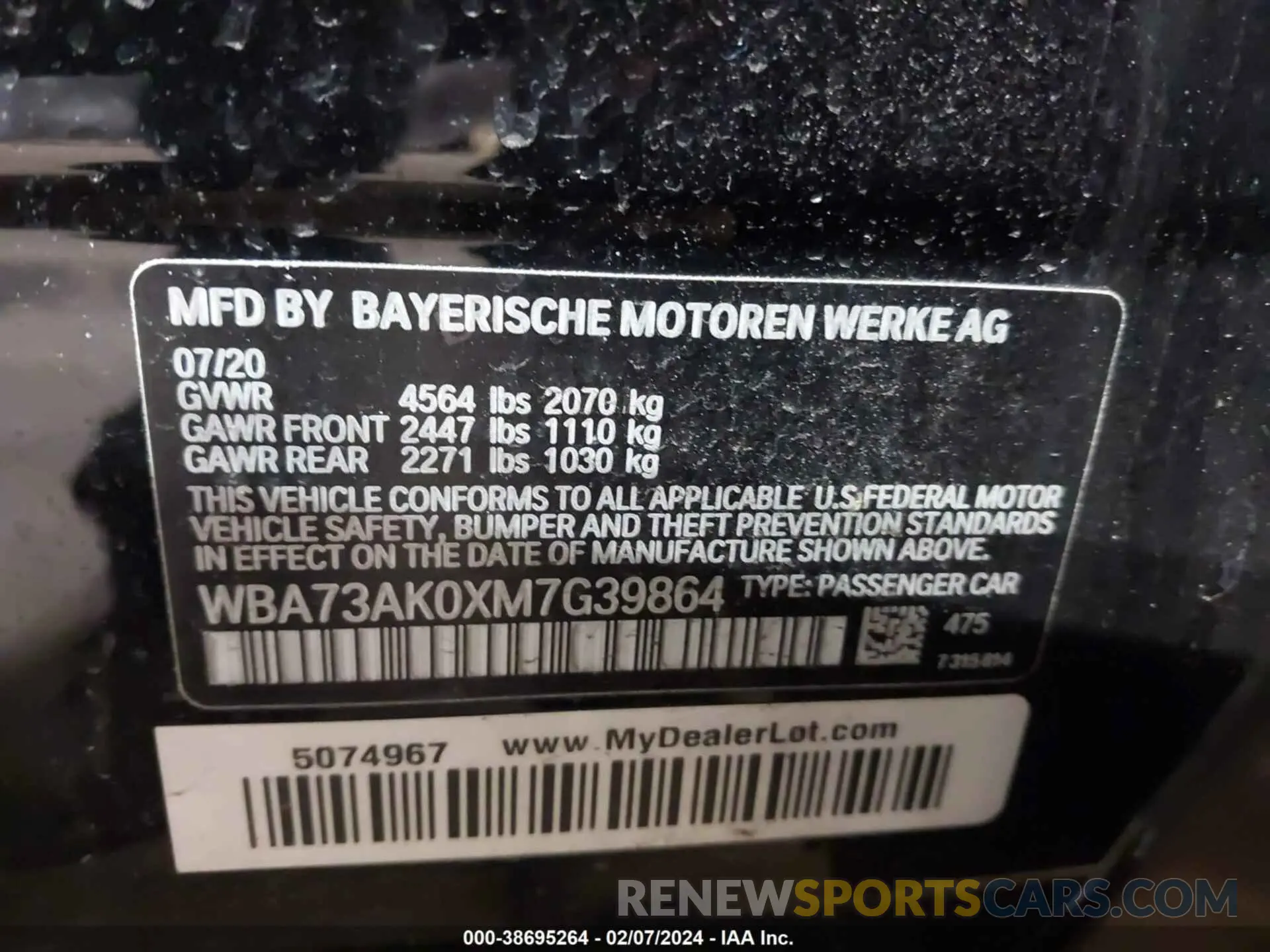 9 fotografías del automóvil dañado WBA73AK0XM7G39864 BMW 228I GRAN COUPE 2021