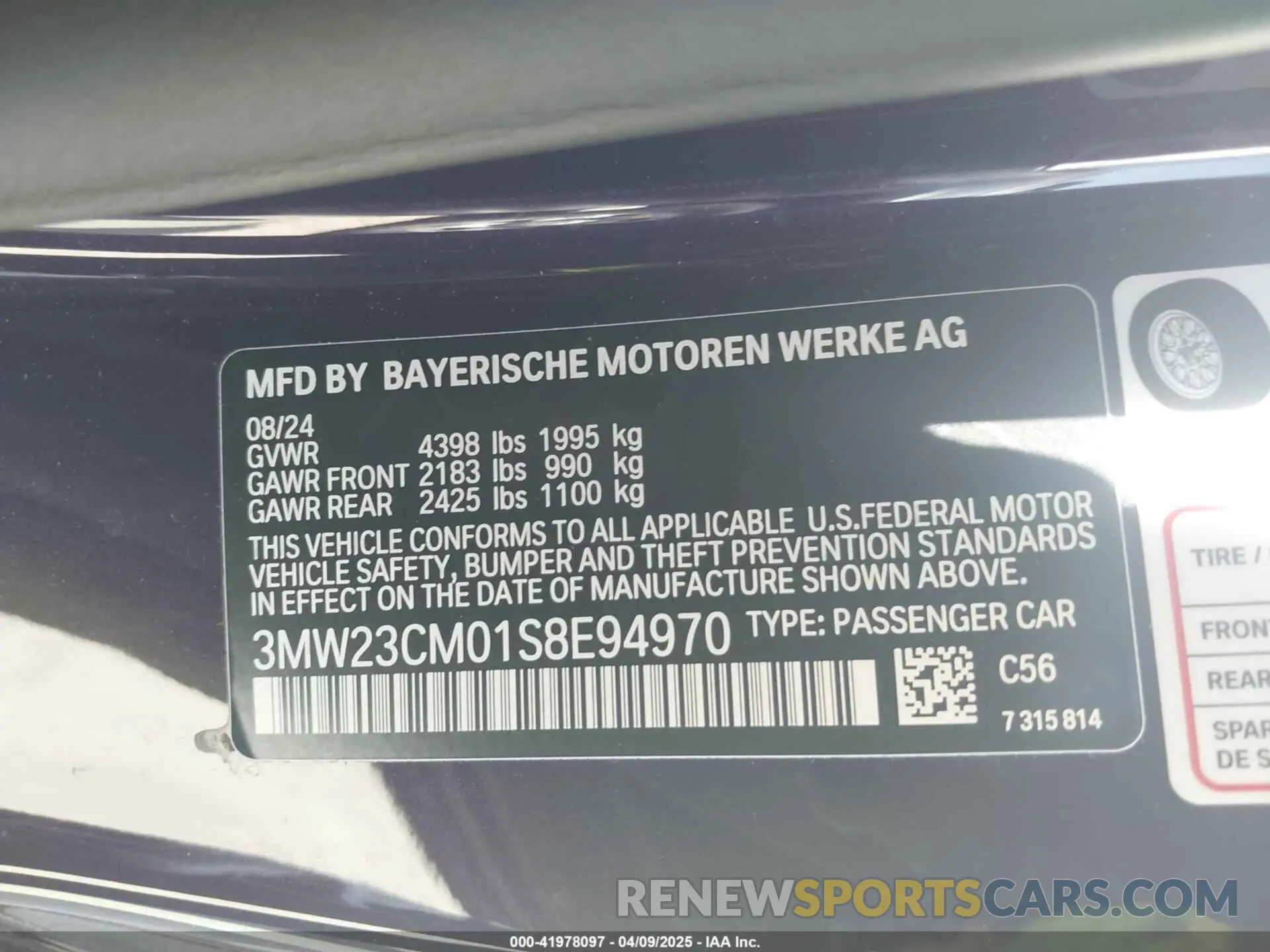 9 fotografías del automóvil dañado 3MW23CM01S8E94970 BMW 230 2025