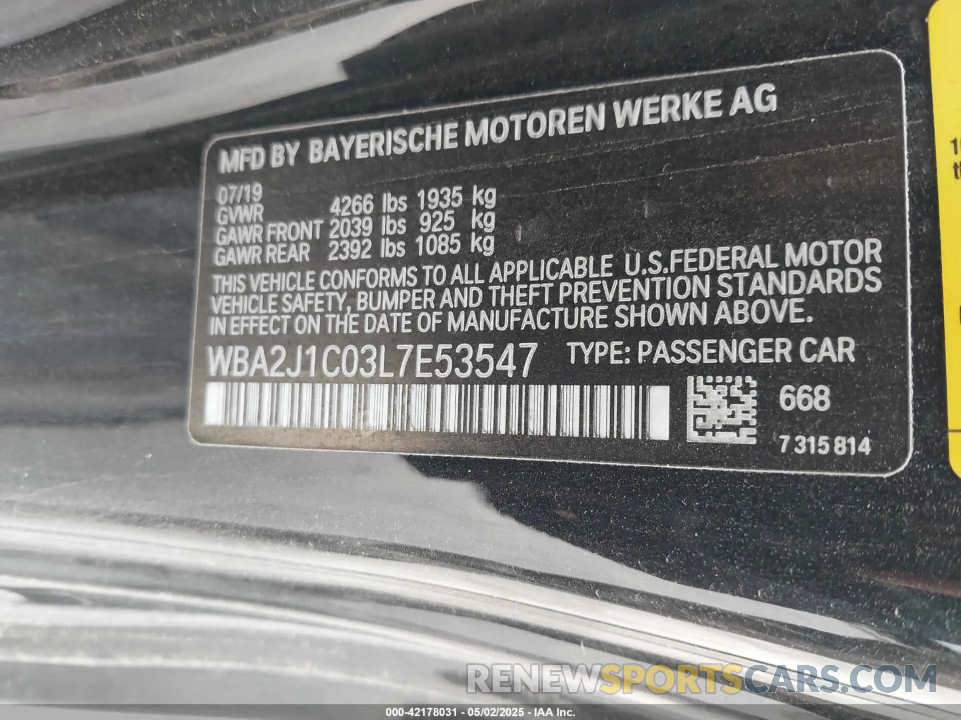 9 fotografías del automóvil dañado WBA2J1C03L7E53547 BMW 230I 2020