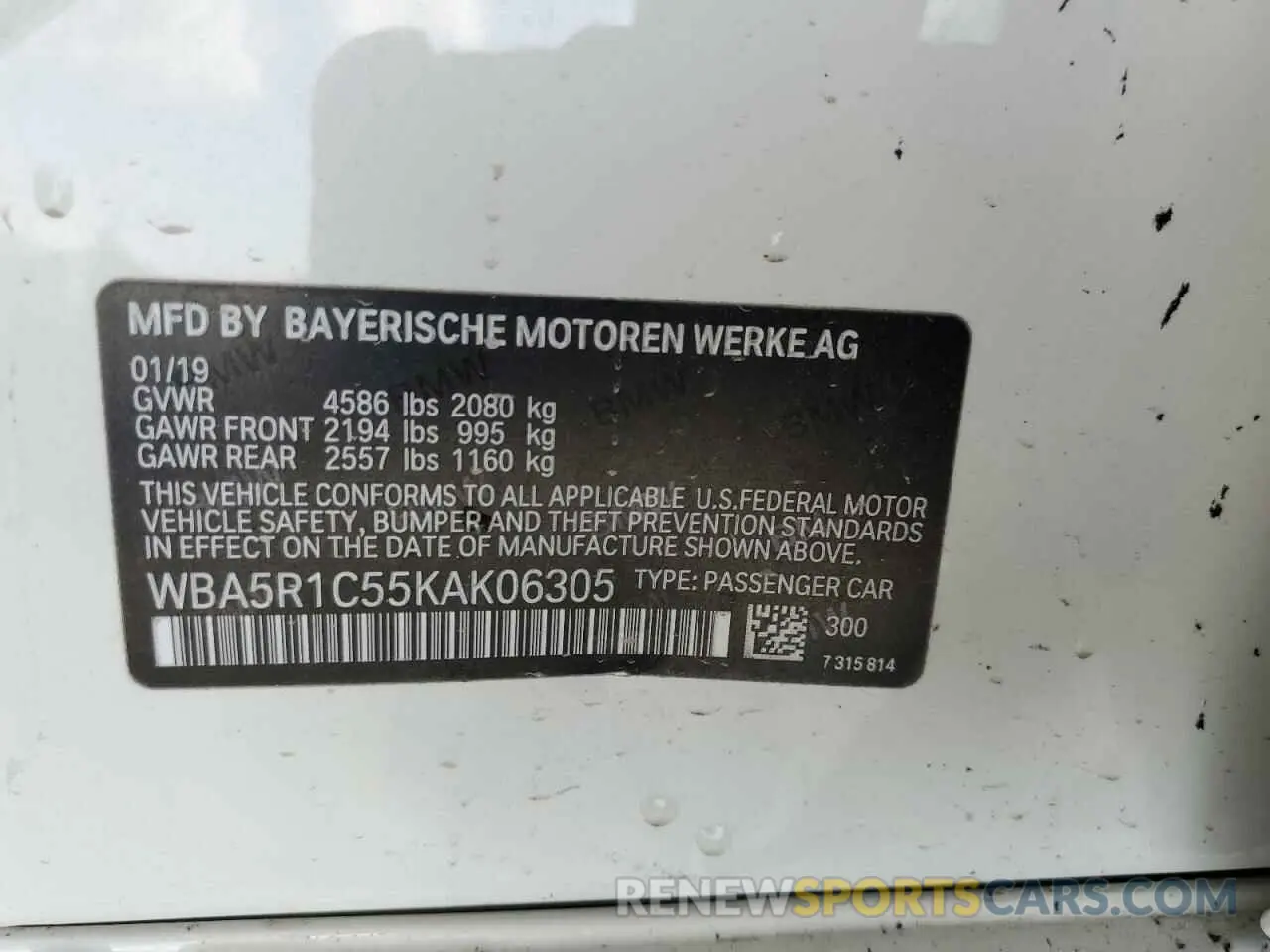 12 fotografías del automóvil dañado WBA5R1C55KAK06305 BMW 3 SERIES 2019