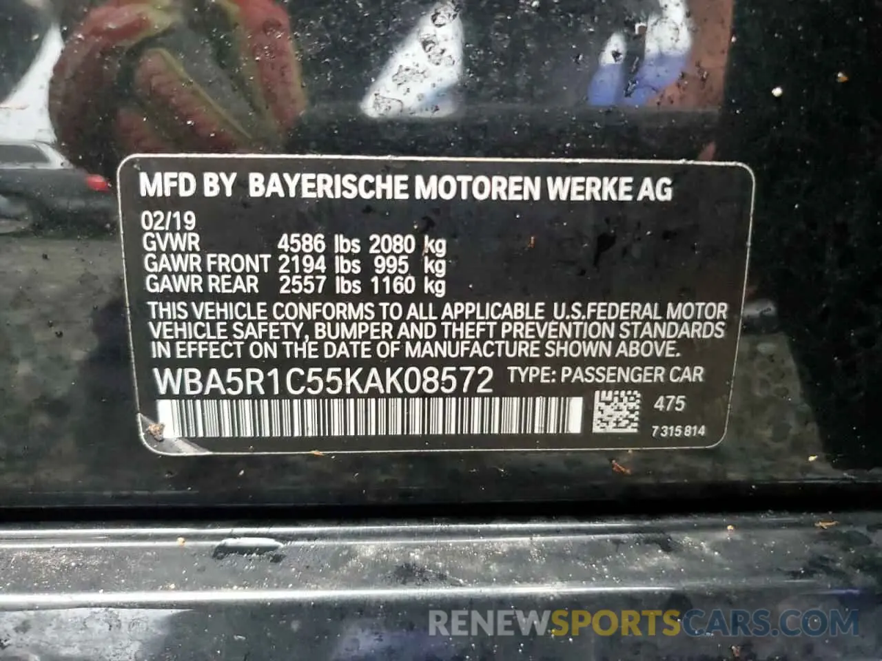 13 fotografías del automóvil dañado WBA5R1C55KAK08572 BMW 3 SERIES 2019