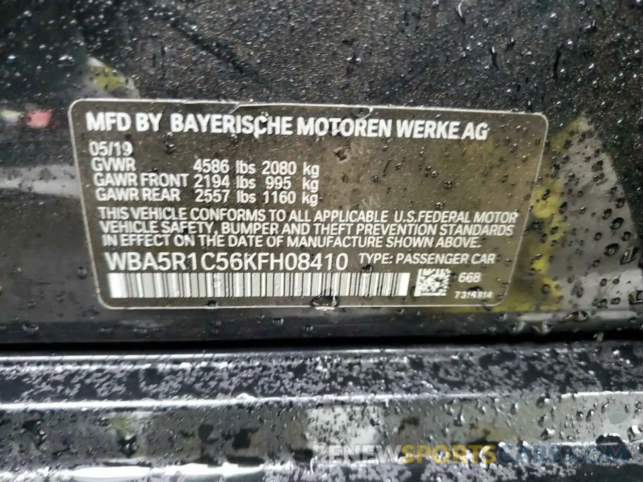 14 fotografías del automóvil dañado WBA5R1C56KFH08410 BMW 3 SERIES 2019