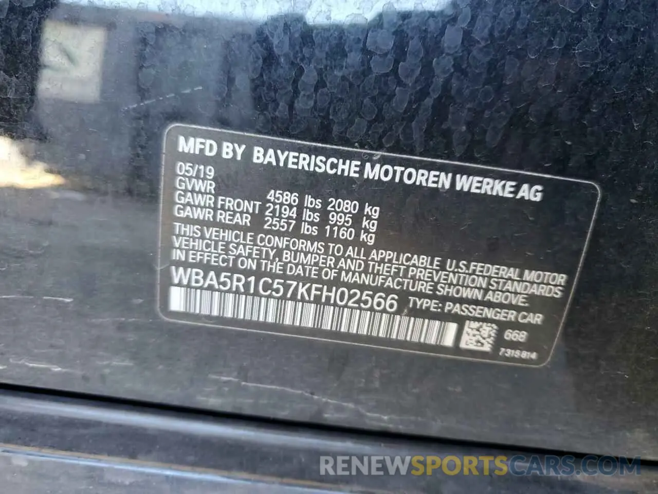 12 fotografías del automóvil dañado WBA5R1C57KFH02566 BMW 3 SERIES 2019