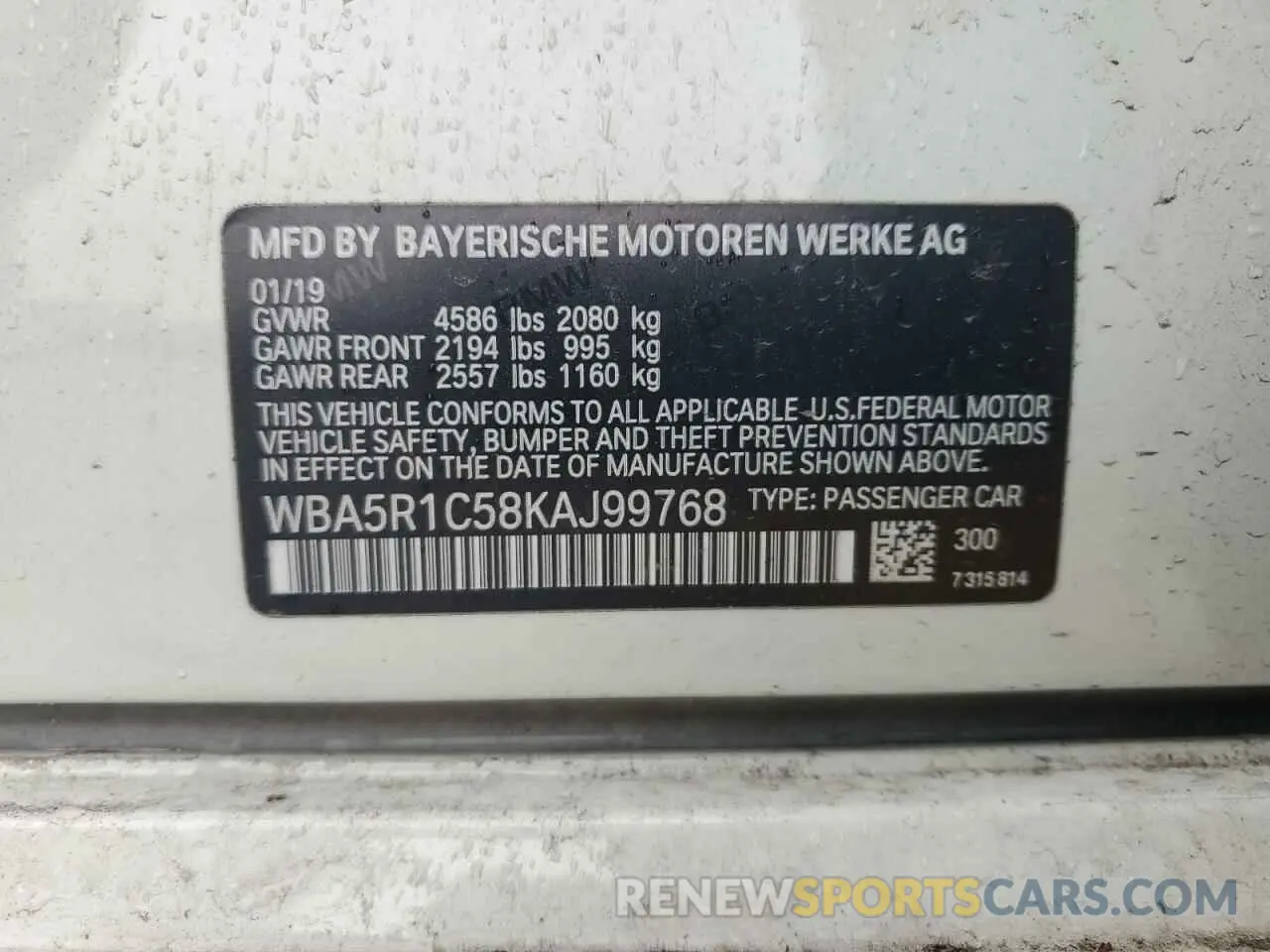 13 fotografías del automóvil dañado WBA5R1C58KAJ99768 BMW 3 SERIES 2019