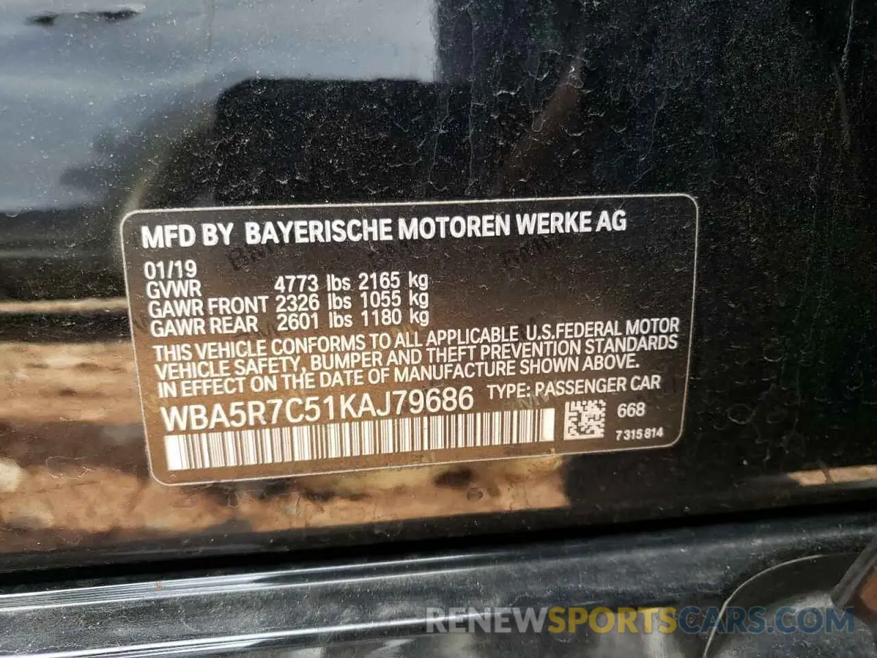 10 fotografías del automóvil dañado WBA5R7C51KAJ79686 BMW 3 SERIES 2019