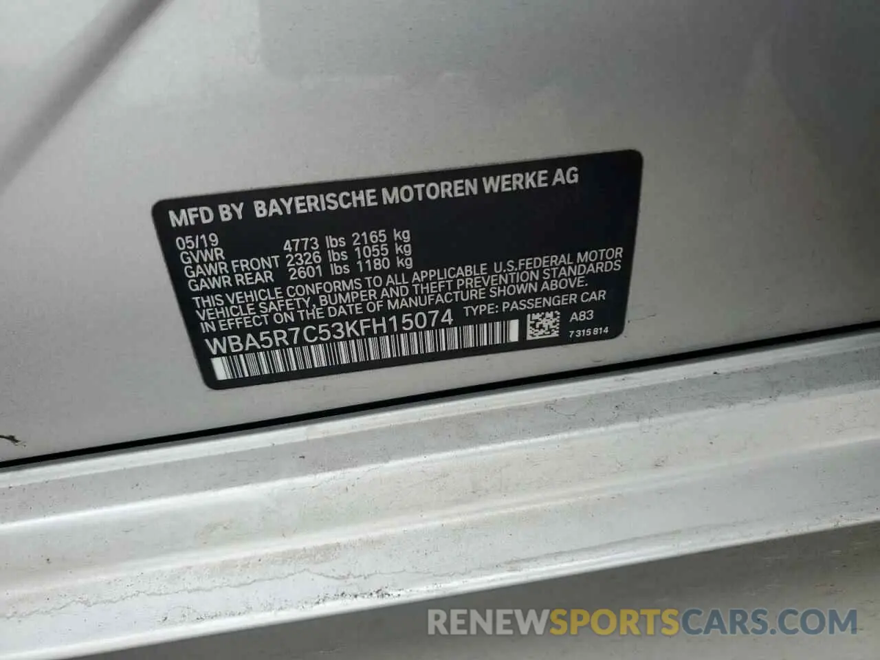 12 fotografías del automóvil dañado WBA5R7C53KFH15074 BMW 3 SERIES 2019
