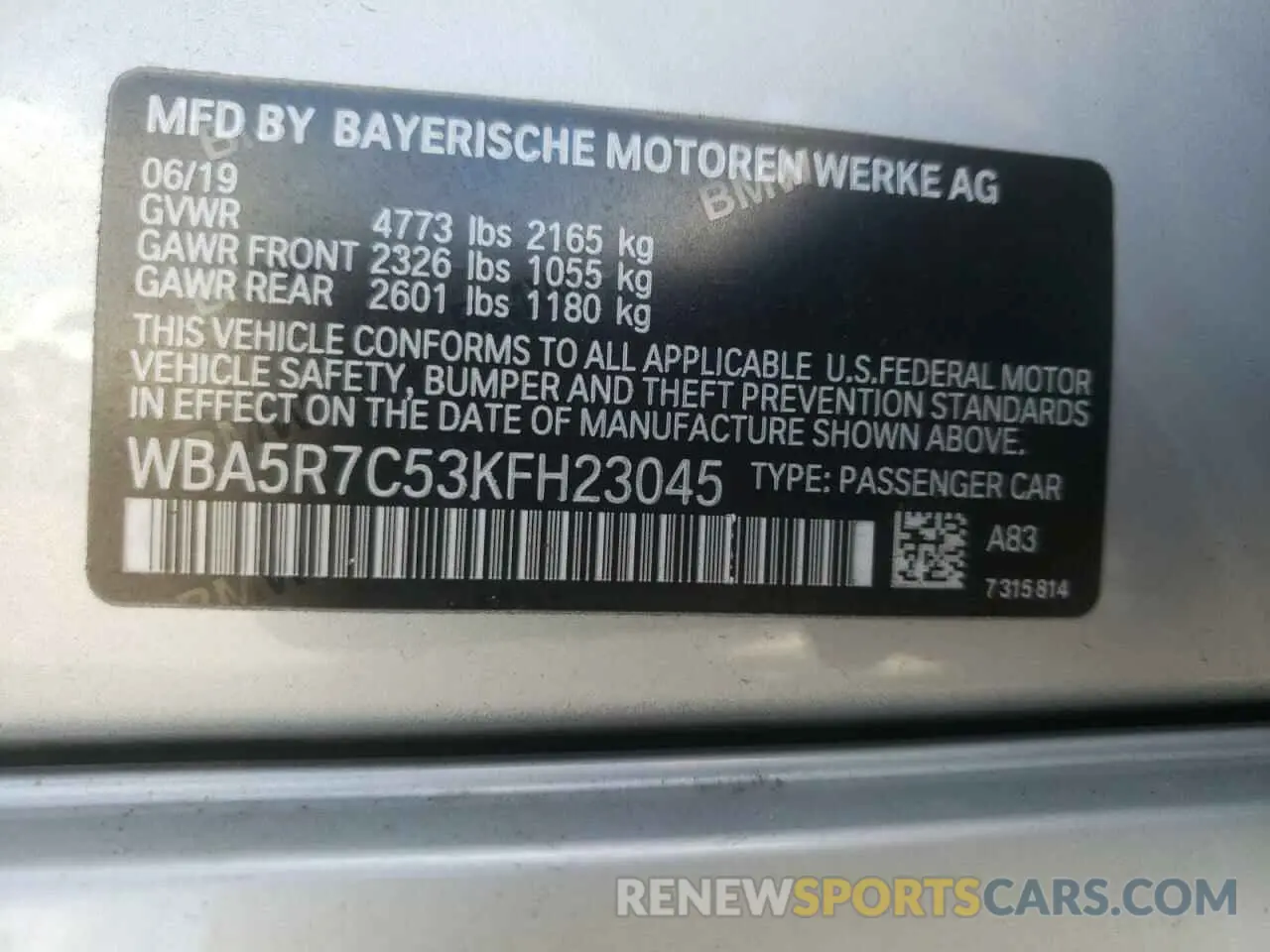13 fotografías del automóvil dañado WBA5R7C53KFH23045 BMW 3 SERIES 2019