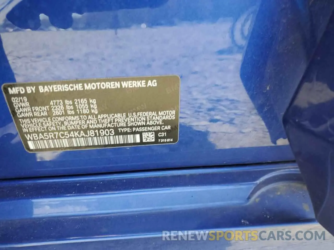 13 fotografías del automóvil dañado WBA5R7C54KAJ81903 BMW 3 SERIES 2019