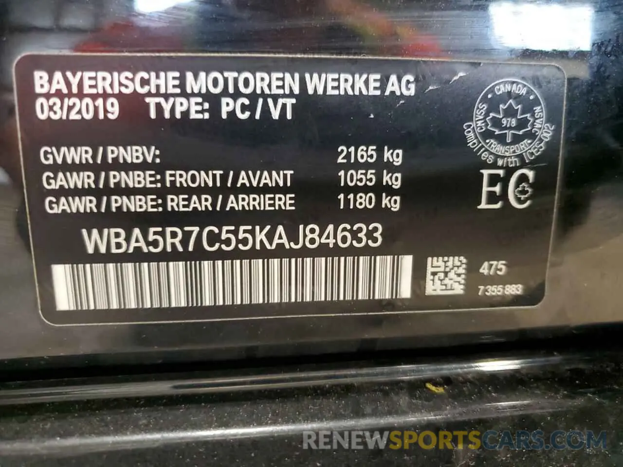 12 fotografías del automóvil dañado WBA5R7C55KAJ84633 BMW 3 SERIES 2019