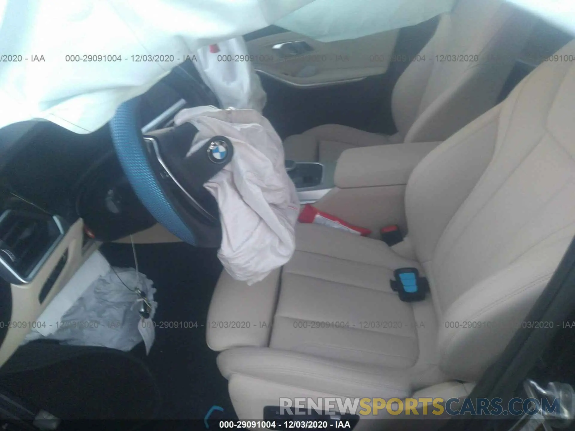 5 fotografías del automóvil dañado 3MW5R1J00L8B13616 BMW 3 SERIES 2020
