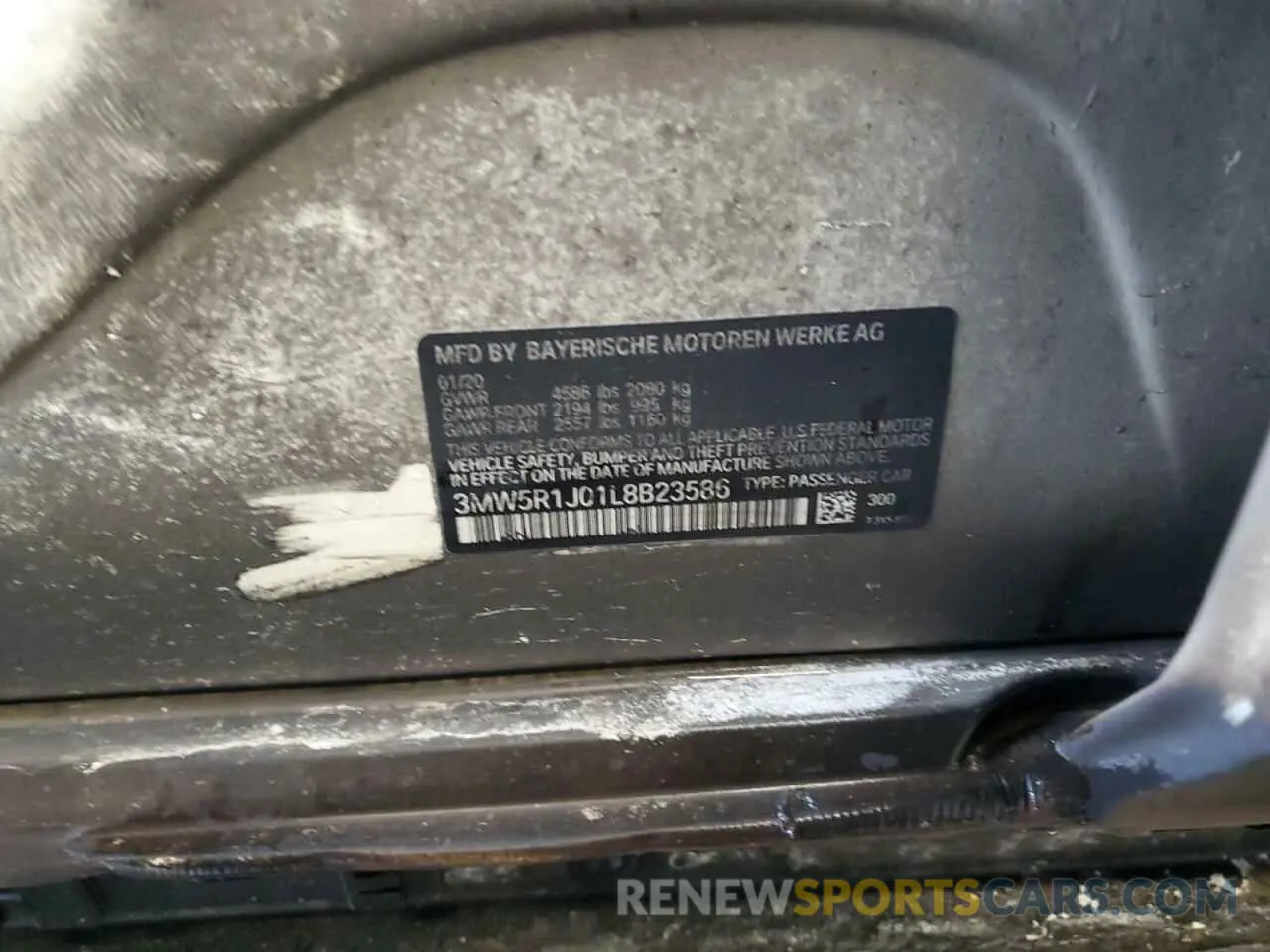 14 fotografías del automóvil dañado 3MW5R1J01L8B23586 BMW 3 SERIES 2020