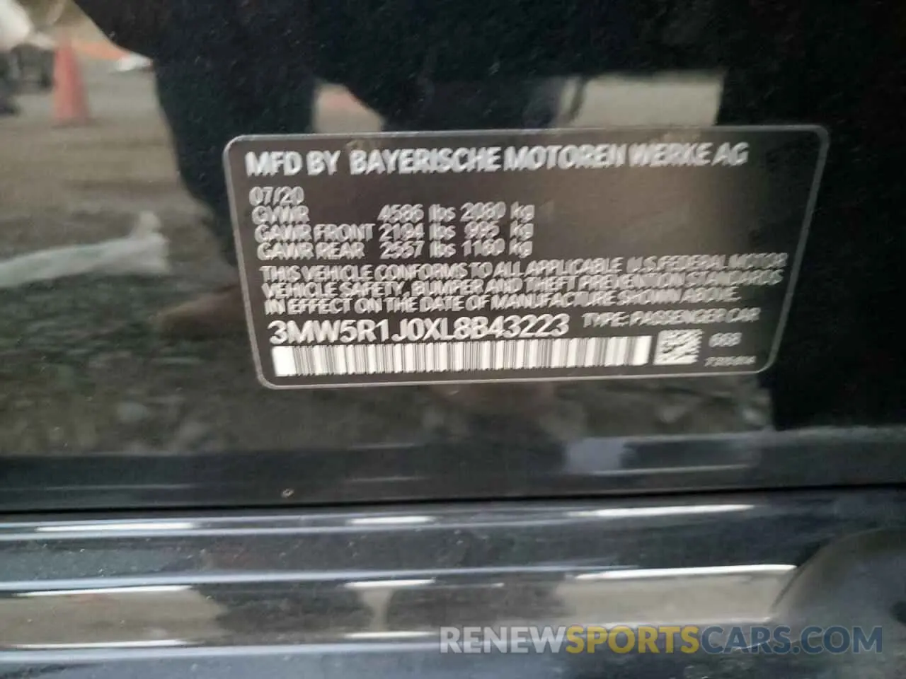 13 fotografías del automóvil dañado 3MW5R1J0XL8B43223 BMW 3 SERIES 2020