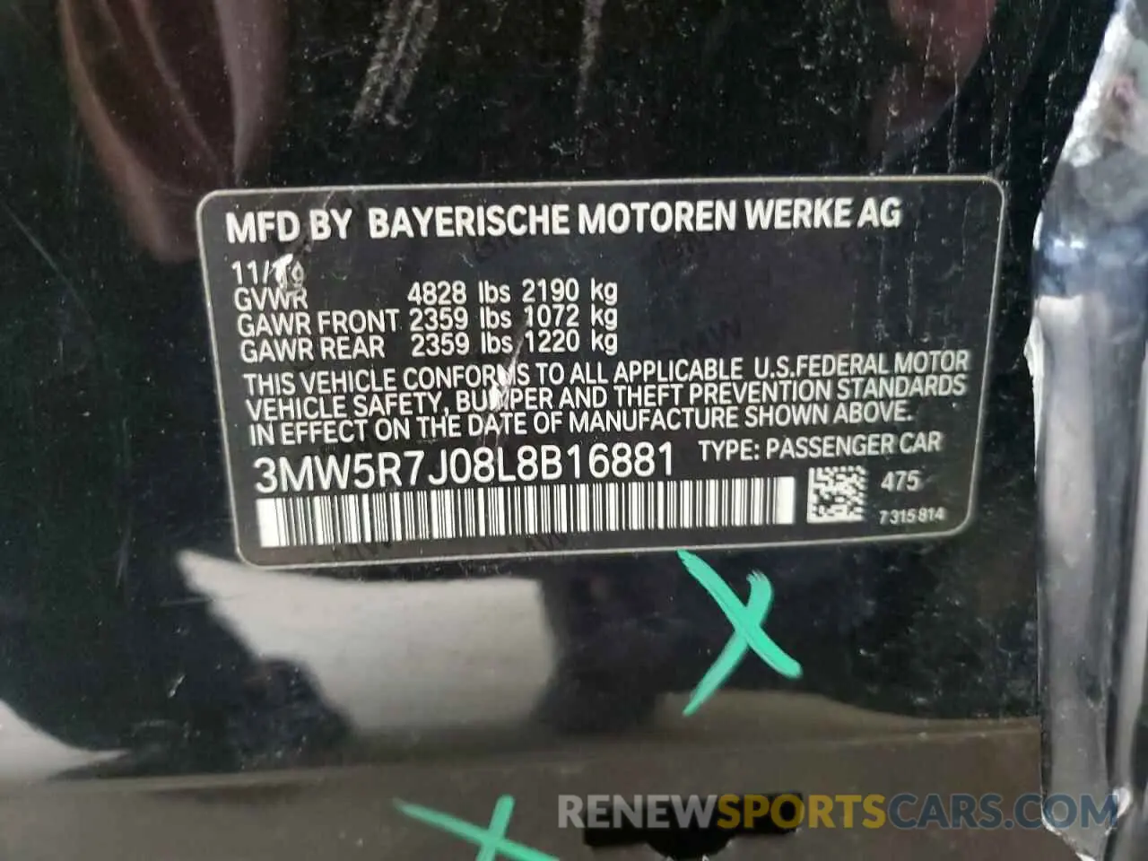 13 fotografías del automóvil dañado 3MW5R7J08L8B16881 BMW 3 SERIES 2020