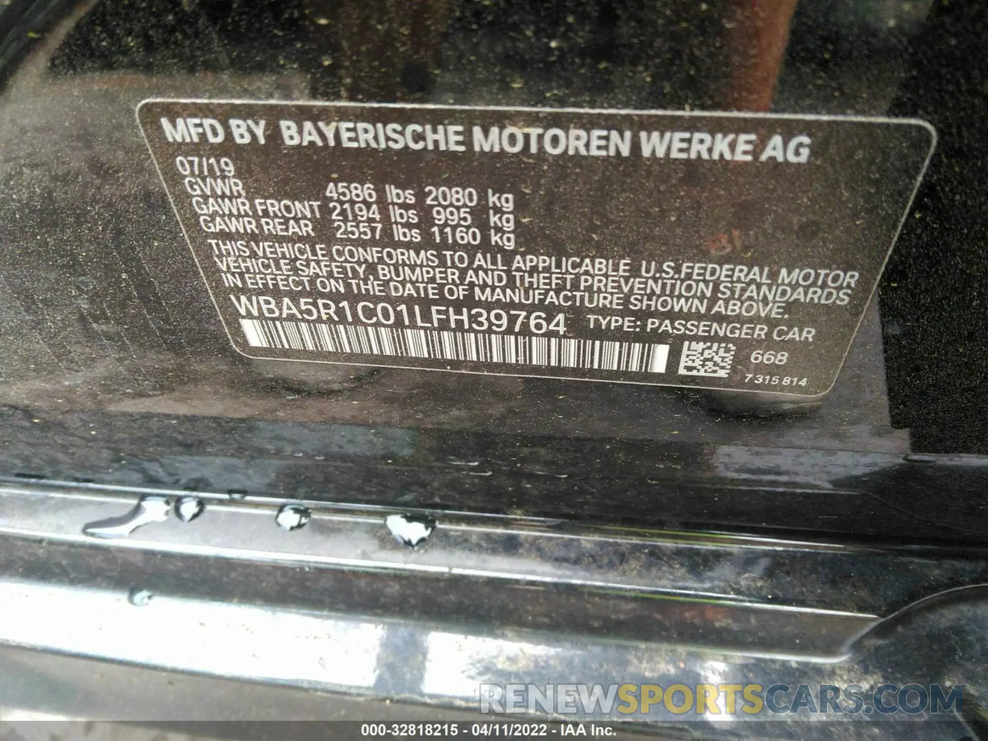 9 fotografías del automóvil dañado WBA5R1C01LFH39764 BMW 3 SERIES 2020