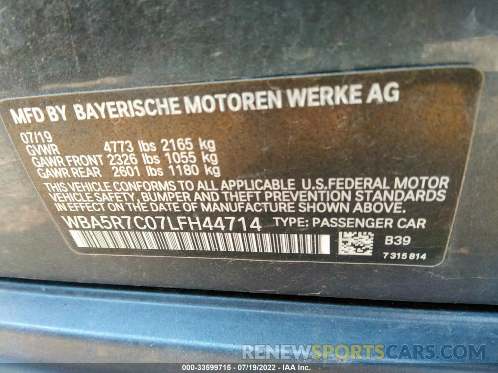 9 fotografías del automóvil dañado WBA5R7C07LFH44714 BMW 3 SERIES 2020