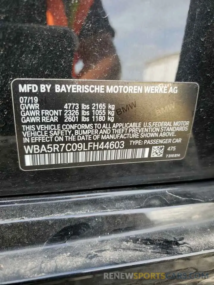 12 fotografías del automóvil dañado WBA5R7C09LFH44603 BMW 3 SERIES 2020