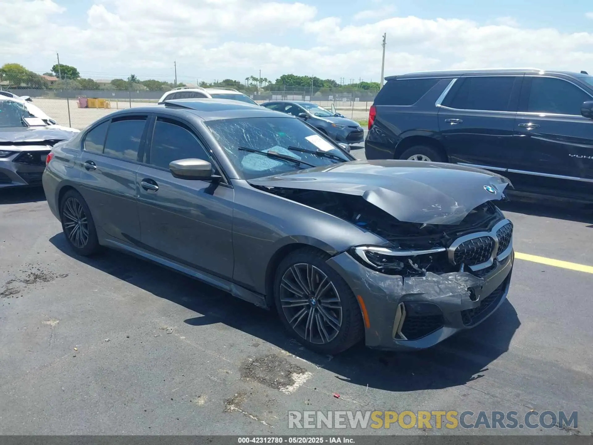 1 fotografías del automóvil dañado WBA5U7C01LFH30158 BMW 3 SERIES 2020