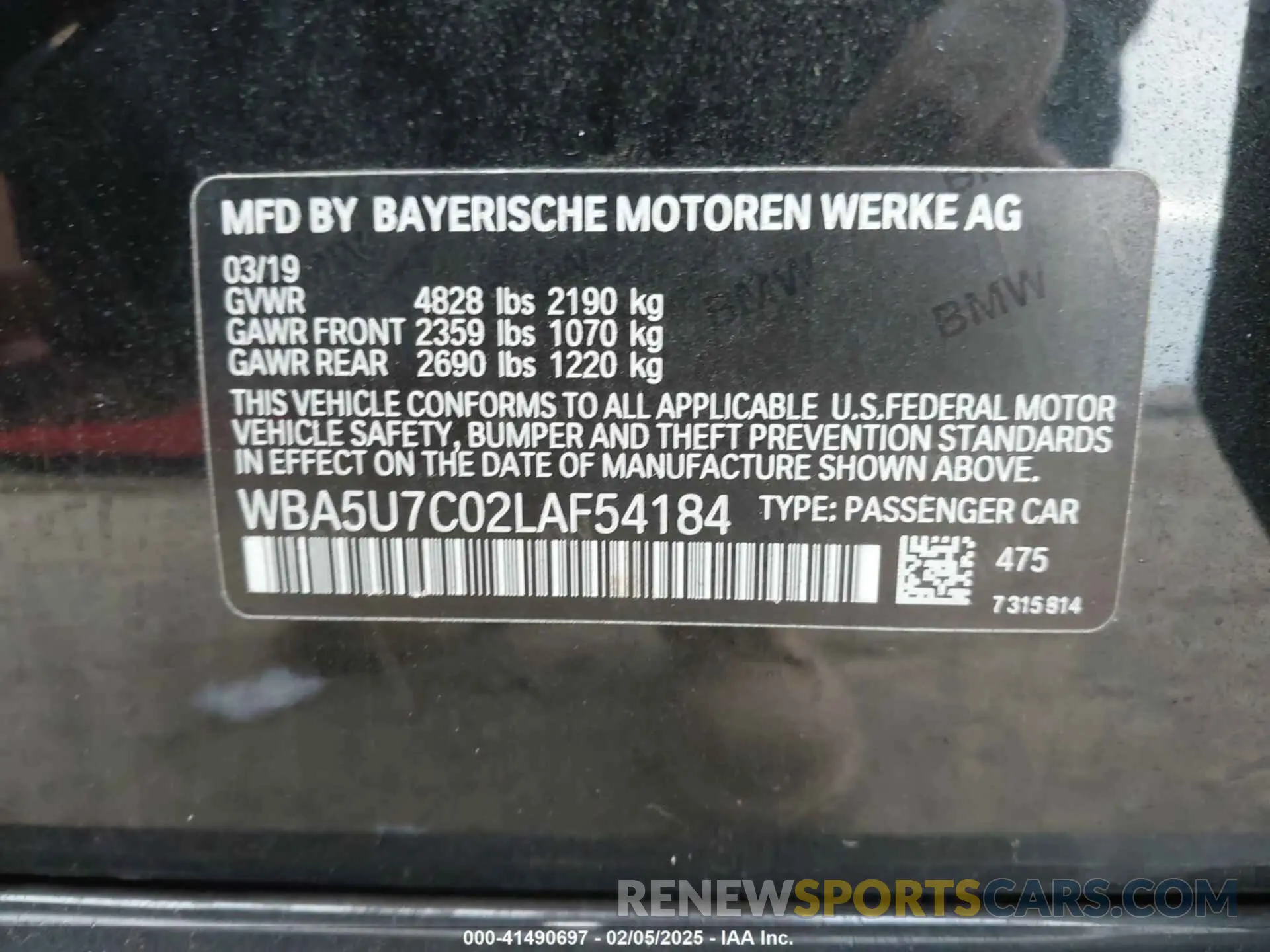 9 fotografías del automóvil dañado WBA5U7C02LAF54184 BMW 3 SERIES 2020