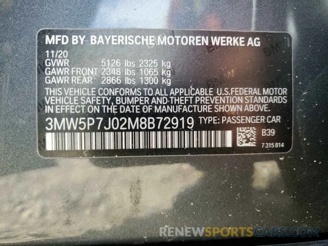12 fotografías del automóvil dañado 3MW5P7J02M8B72919 BMW 3 SERIES 2021
