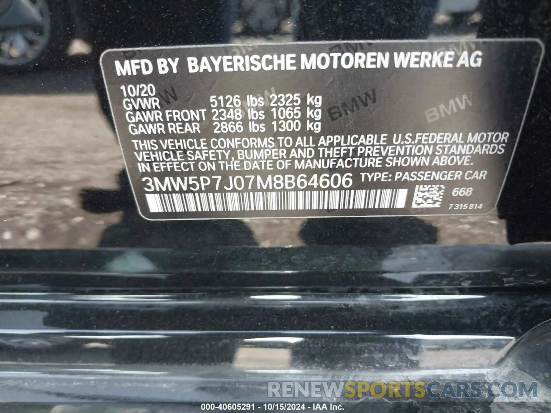 9 fotografías del automóvil dañado 3MW5P7J07M8B64606 BMW 3 SERIES 2021