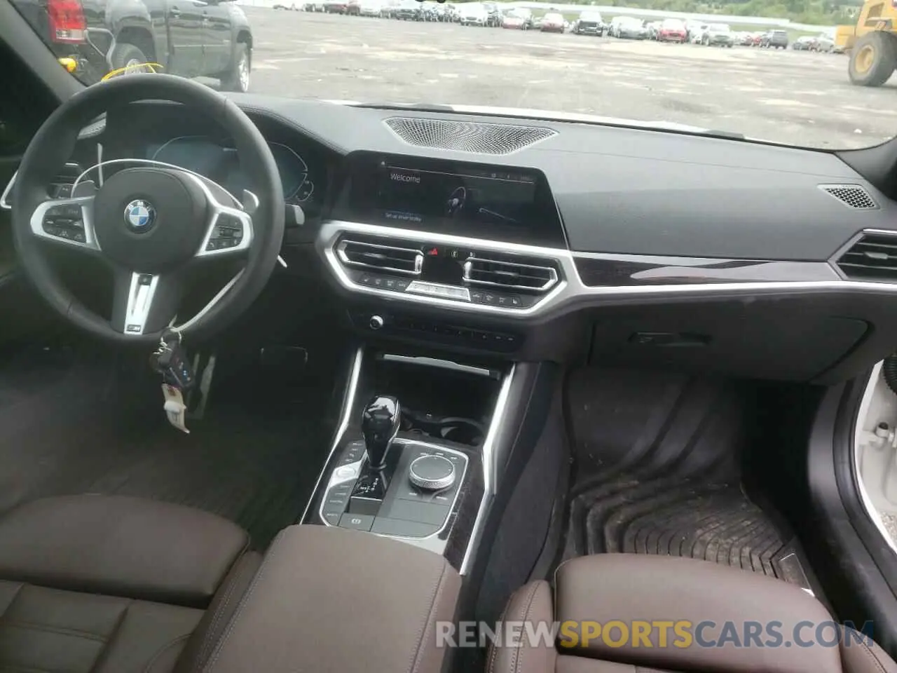9 fotografías del automóvil dañado 3MW5P9J06M8B64527 BMW 3 SERIES 2021