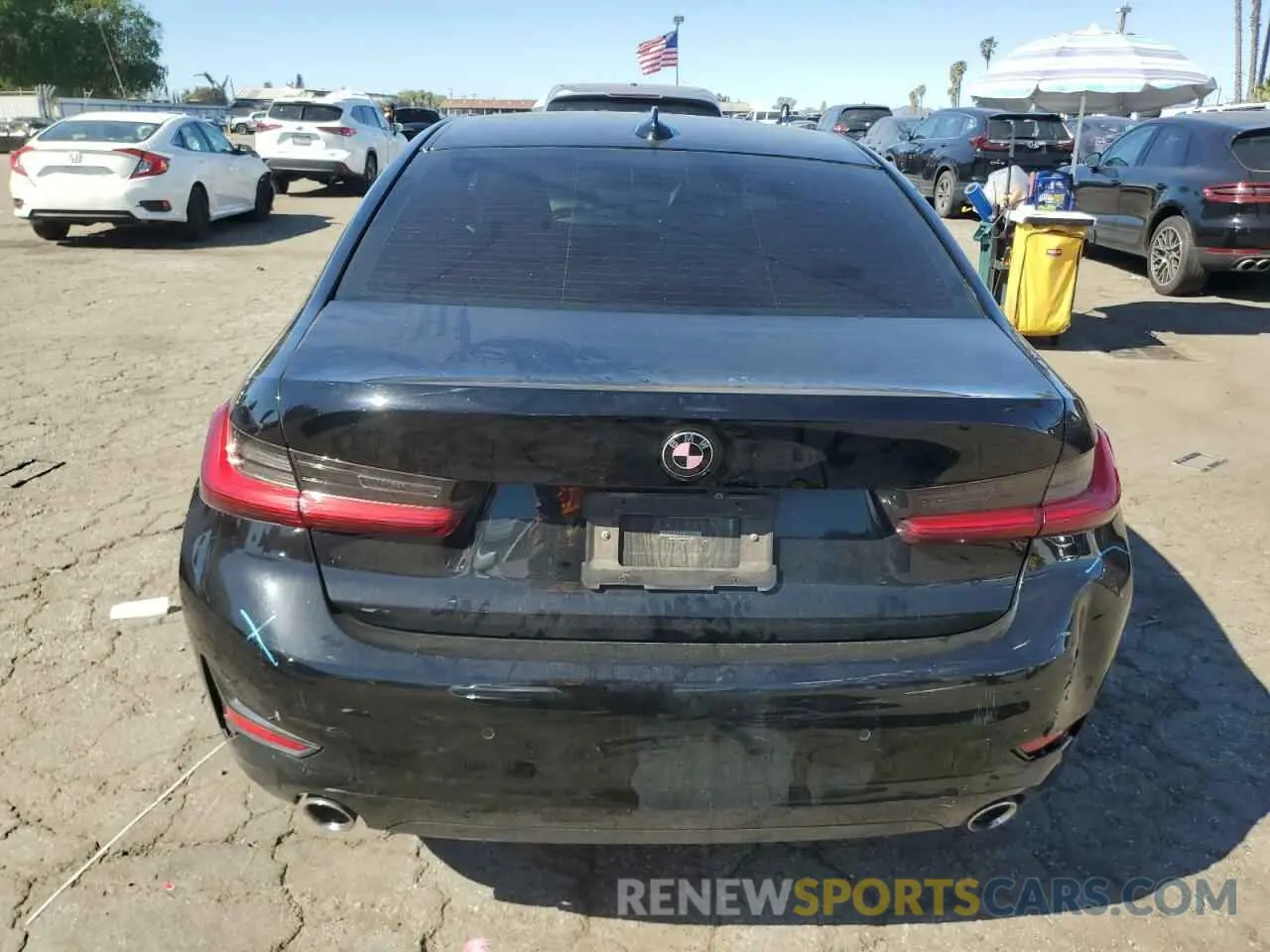6 fotografías del automóvil dañado 3MW5R1J05M8B76650 BMW 3 SERIES 2021