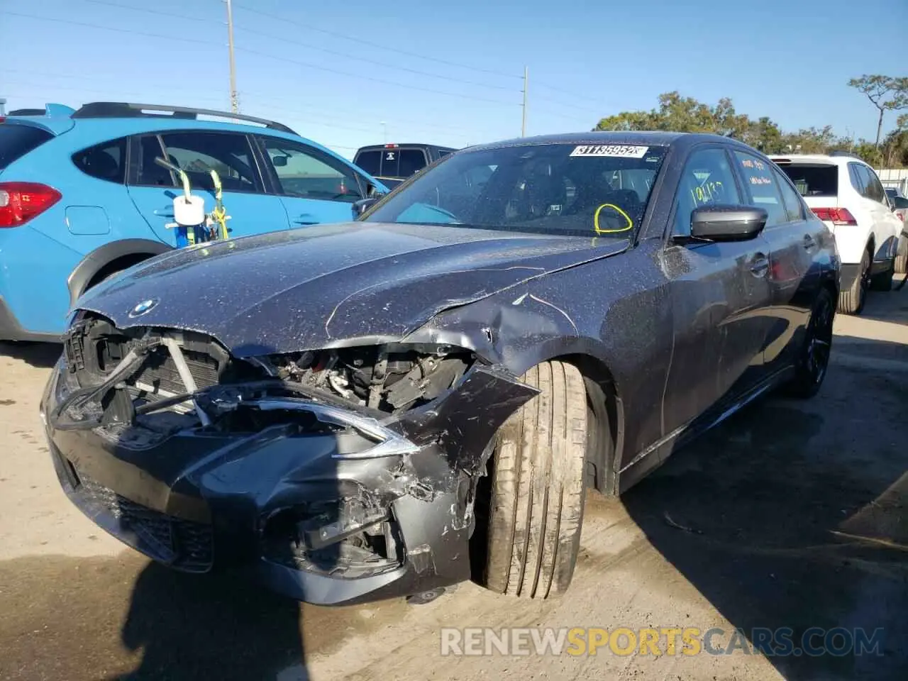 2 fotografías del automóvil dañado 3MW5R1J07M8B81316 BMW 3 SERIES 2021