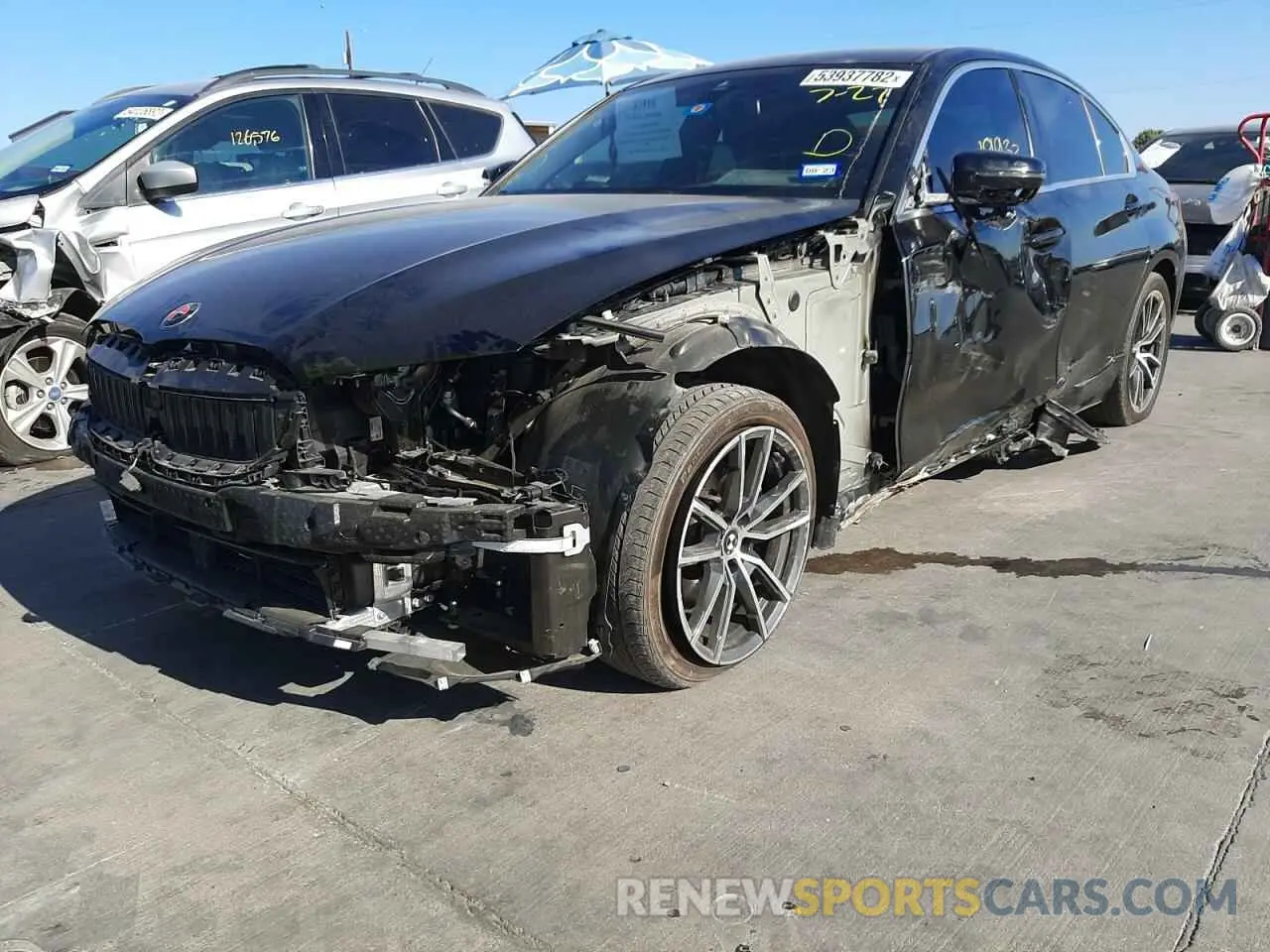 2 fotografías del automóvil dañado 3MW5R1J07M8C13701 BMW 3 SERIES 2021