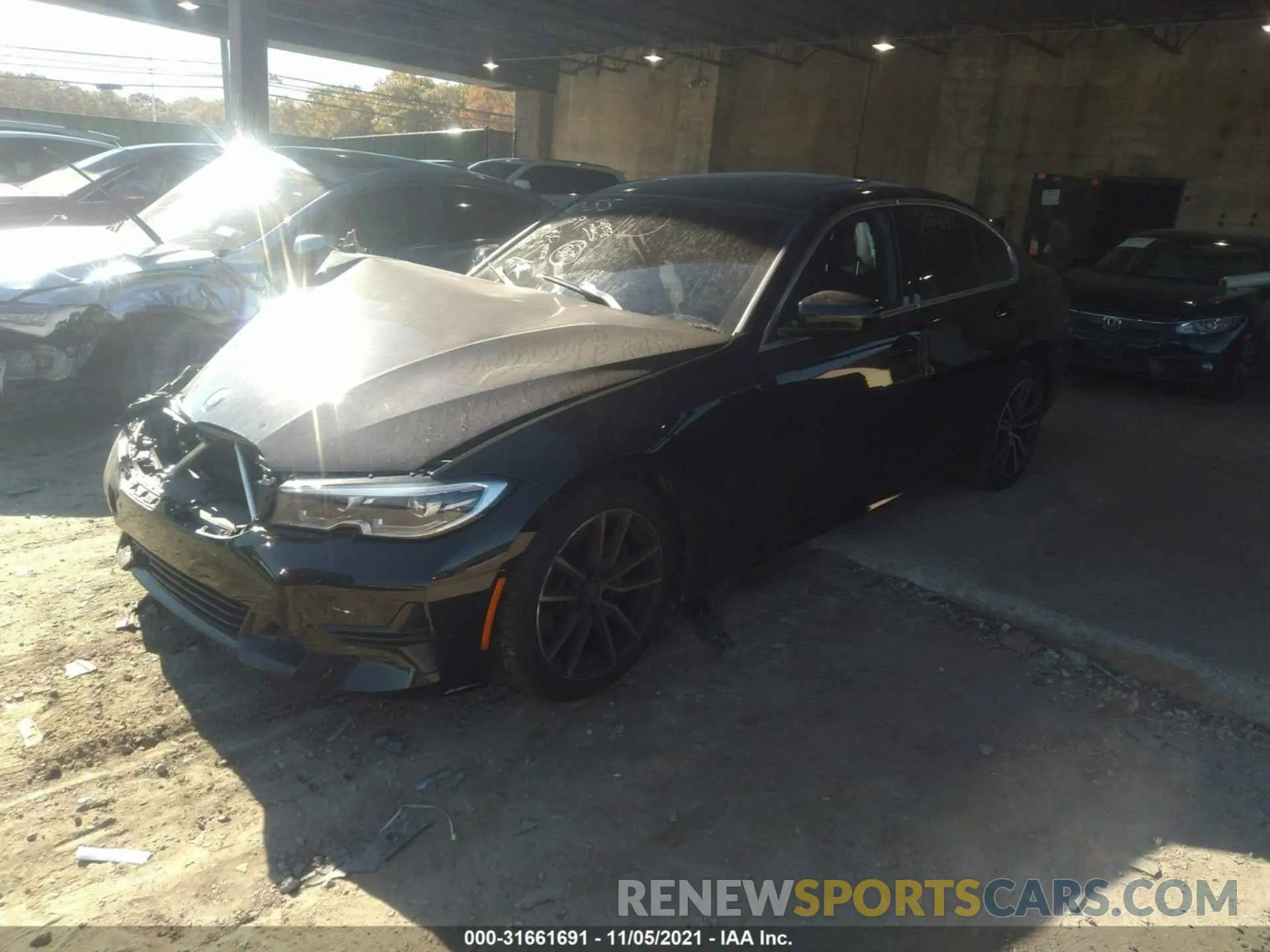 2 fotografías del automóvil dañado 3MW5R7J00M8B60472 BMW 3 SERIES 2021