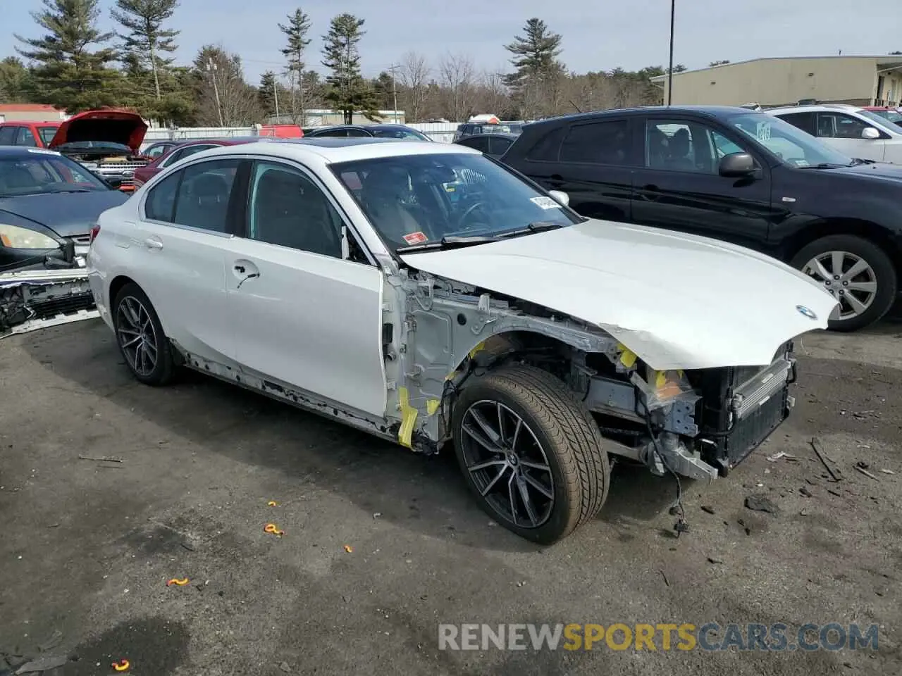 4 fotografías del automóvil dañado 3MW5R7J01M8C09565 BMW 3 SERIES 2021