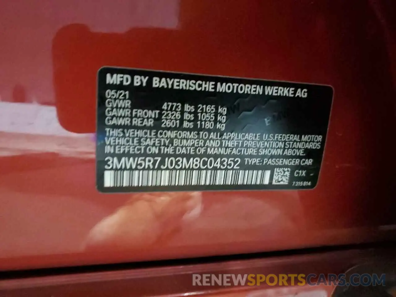 13 fotografías del automóvil dañado 3MW5R7J03M8C04352 BMW 3 SERIES 2021