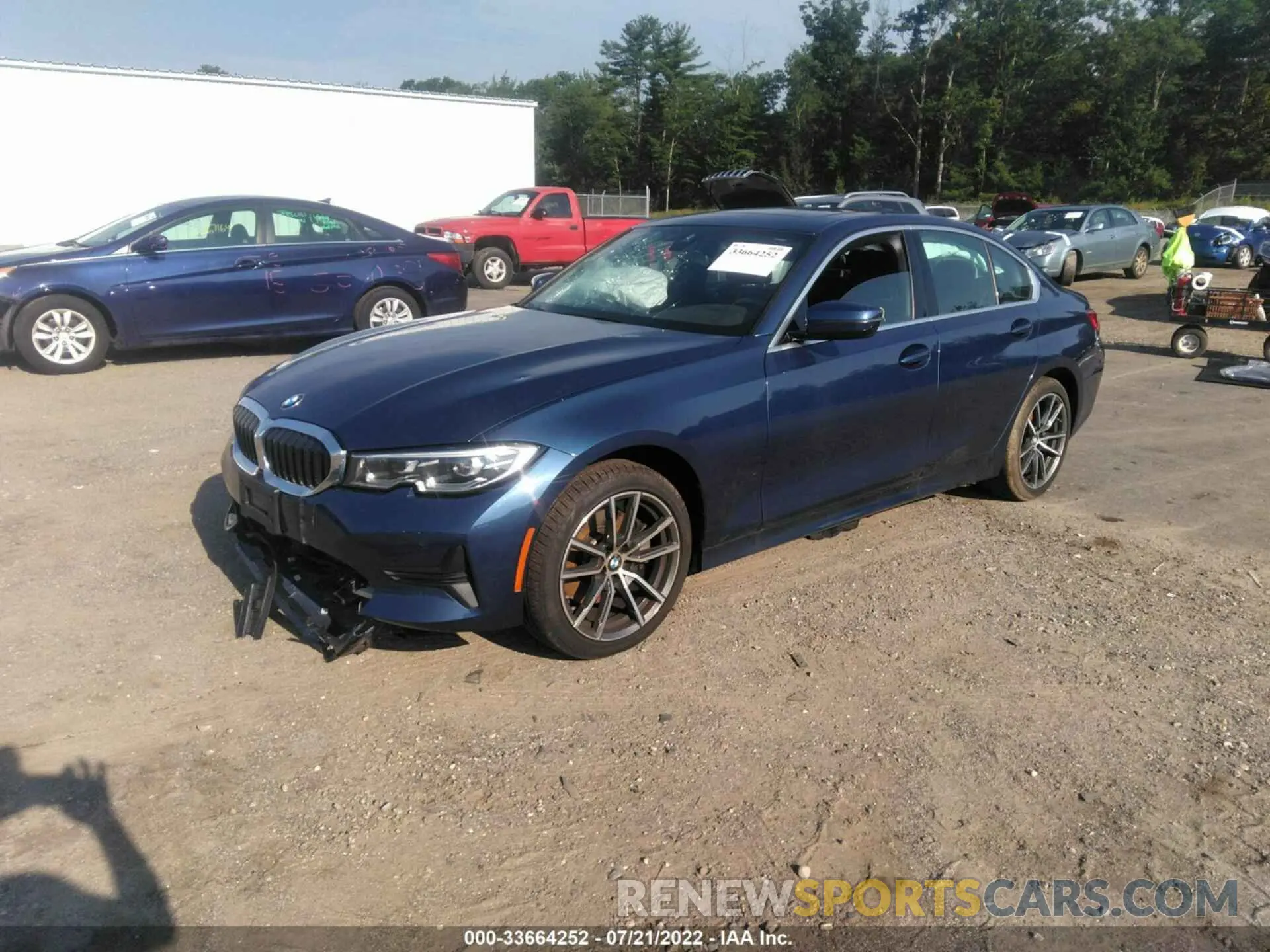 2 fotografías del automóvil dañado 3MW5R7J04M8B67313 BMW 3 SERIES 2021
