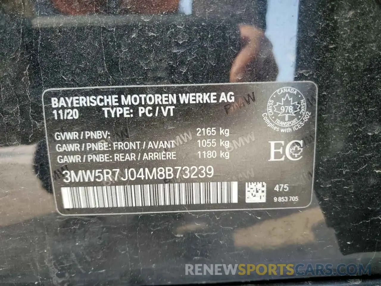 13 fotografías del automóvil dañado 3MW5R7J04M8B73239 BMW 3 SERIES 2021