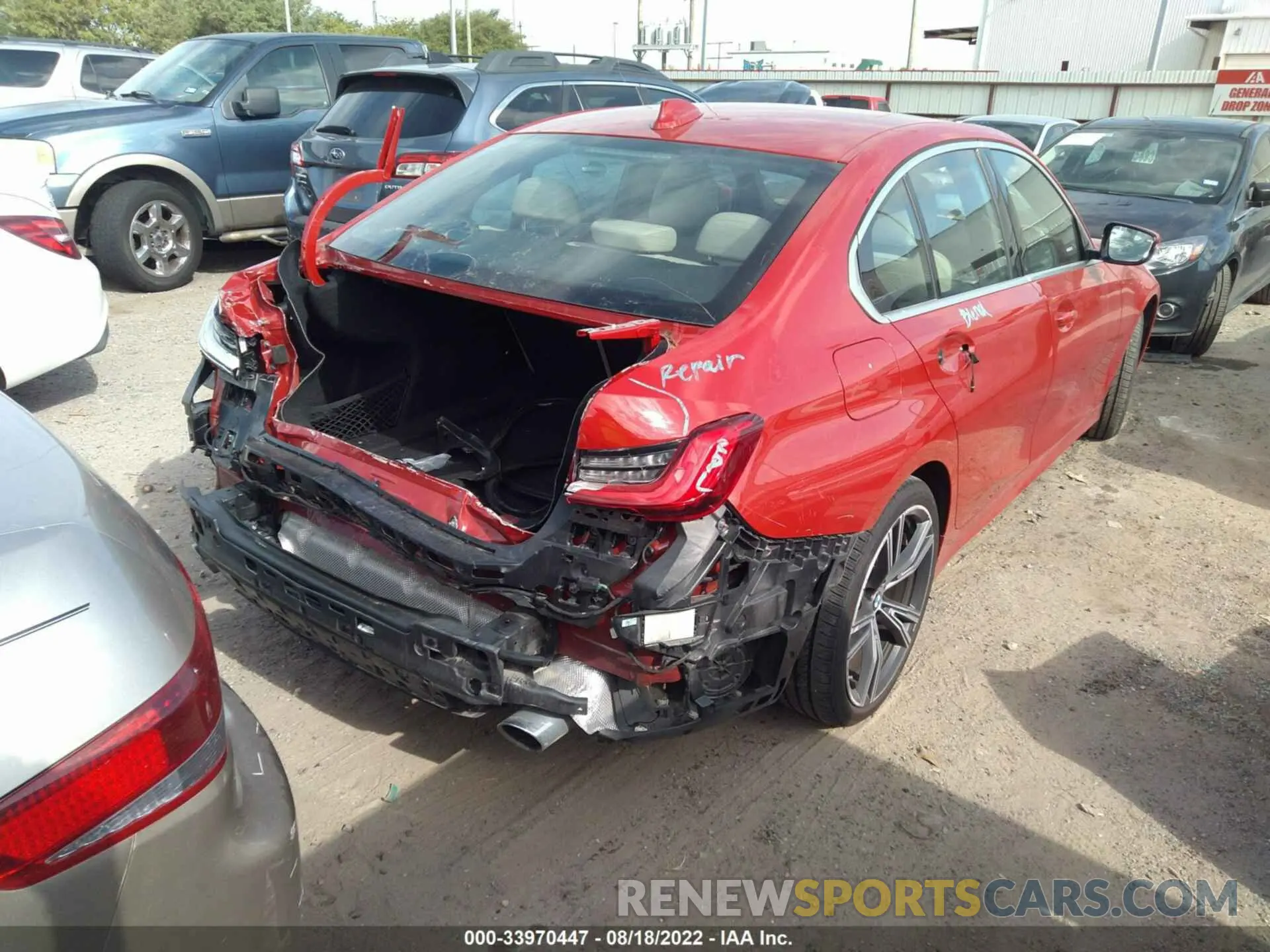 4 fotografías del automóvil dañado 3MW5R7J05M8B55588 BMW 3 SERIES 2021