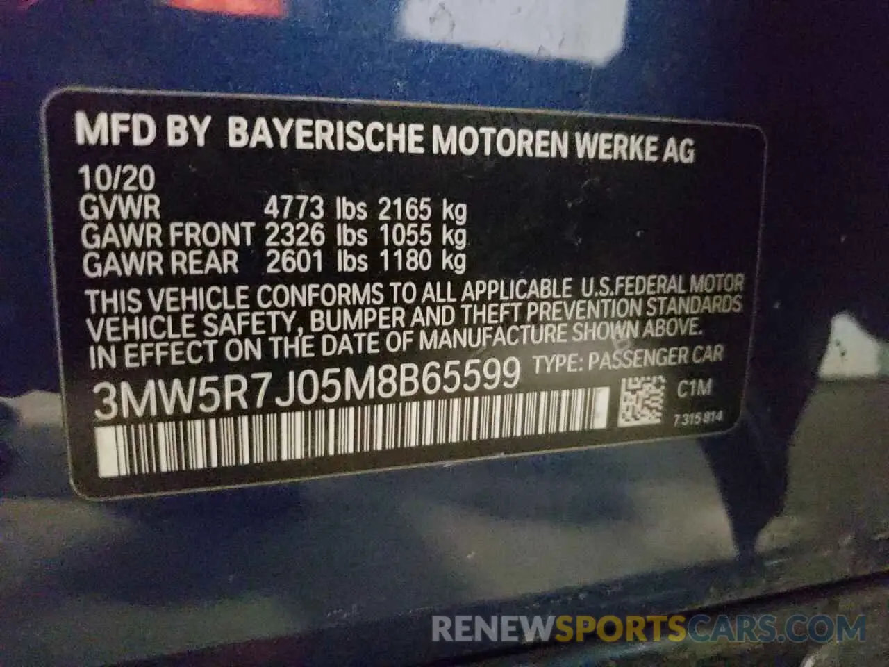 12 fotografías del automóvil dañado 3MW5R7J05M8B65599 BMW 3 SERIES 2021