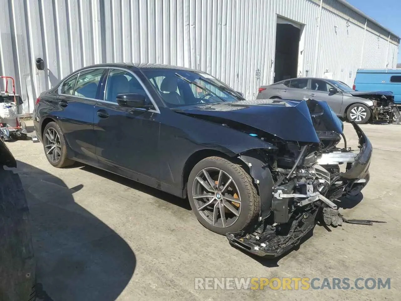 4 fotografías del automóvil dañado 3MW5R7J08M8B84888 BMW 3 SERIES 2021