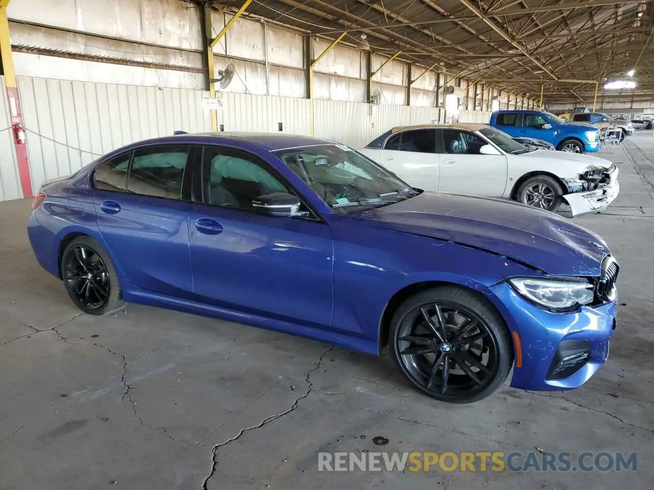 4 fotografías del automóvil dañado 3MW5R7J09M8B67209 BMW 3 SERIES 2021