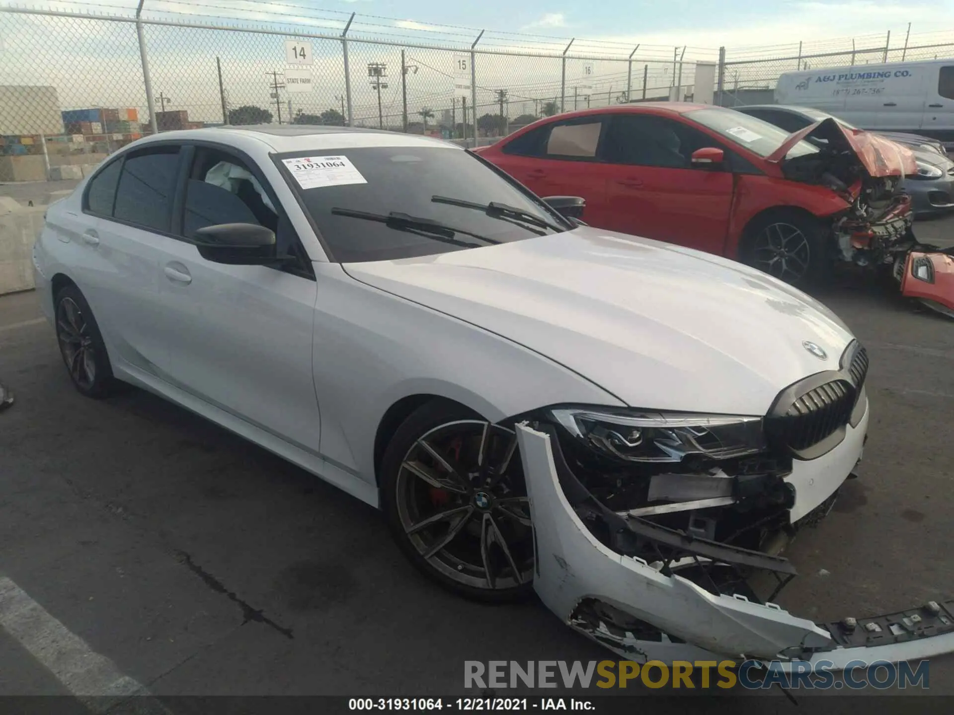 1 fotografías del automóvil dañado 3MW5U7J03M8C10425 BMW 3 SERIES 2021
