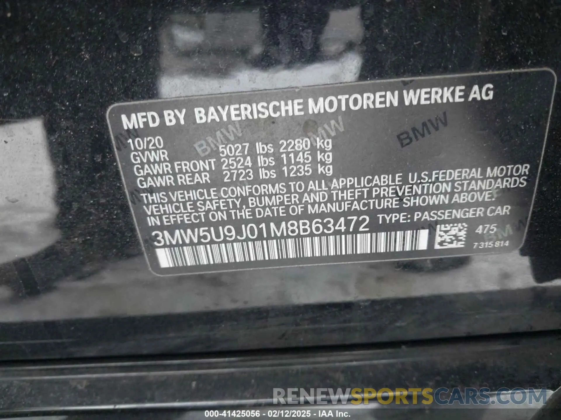 9 fotografías del automóvil dañado 3MW5U9J01M8B63472 BMW 3 SERIES 2021