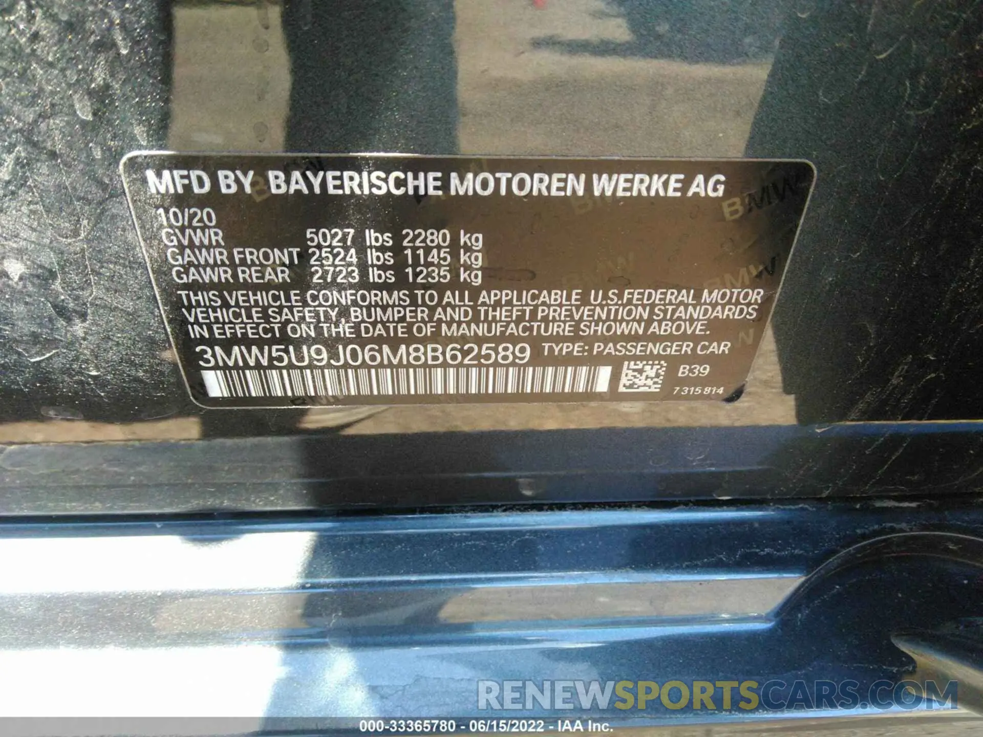 9 fotografías del automóvil dañado 3MW5U9J06M8B62589 BMW 3 SERIES 2021