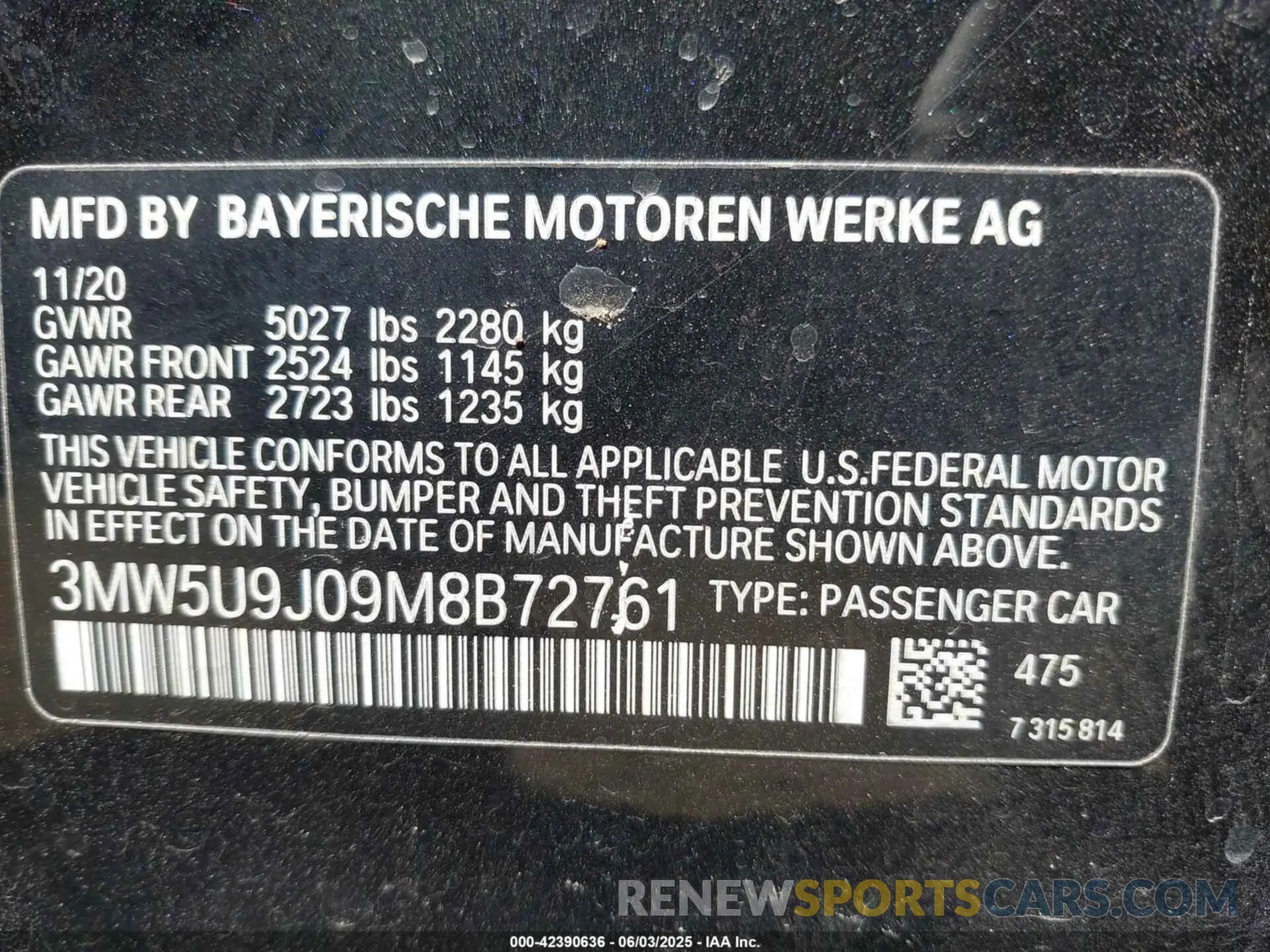 9 fotografías del automóvil dañado 3MW5U9J09M8B72761 BMW 3 SERIES 2021
