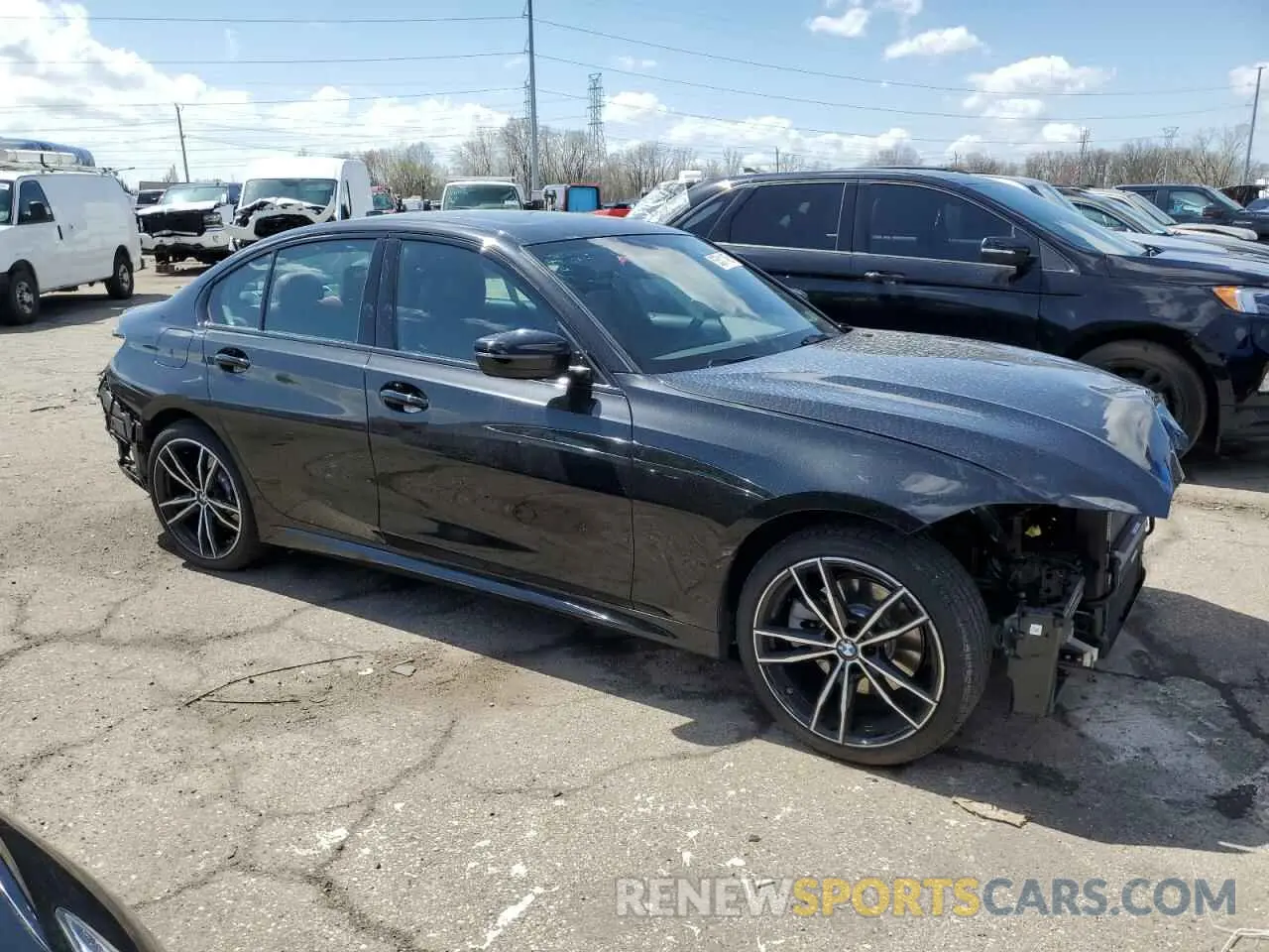 4 fotografías del automóvil dañado 3MW5R7J04N8C48281 BMW 3 SERIES 2022