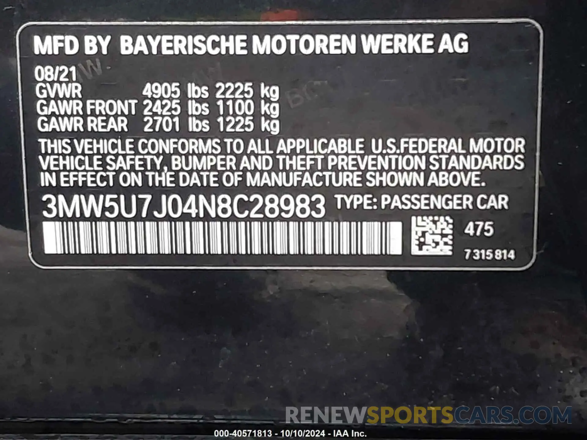 9 fotografías del automóvil dañado 3MW5U7J04N8C28983 BMW 3 SERIES 2022