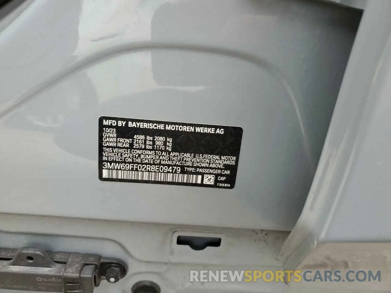 12 fotografías del automóvil dañado 3MW69FF02R8E09479 BMW 3 SERIES 2024